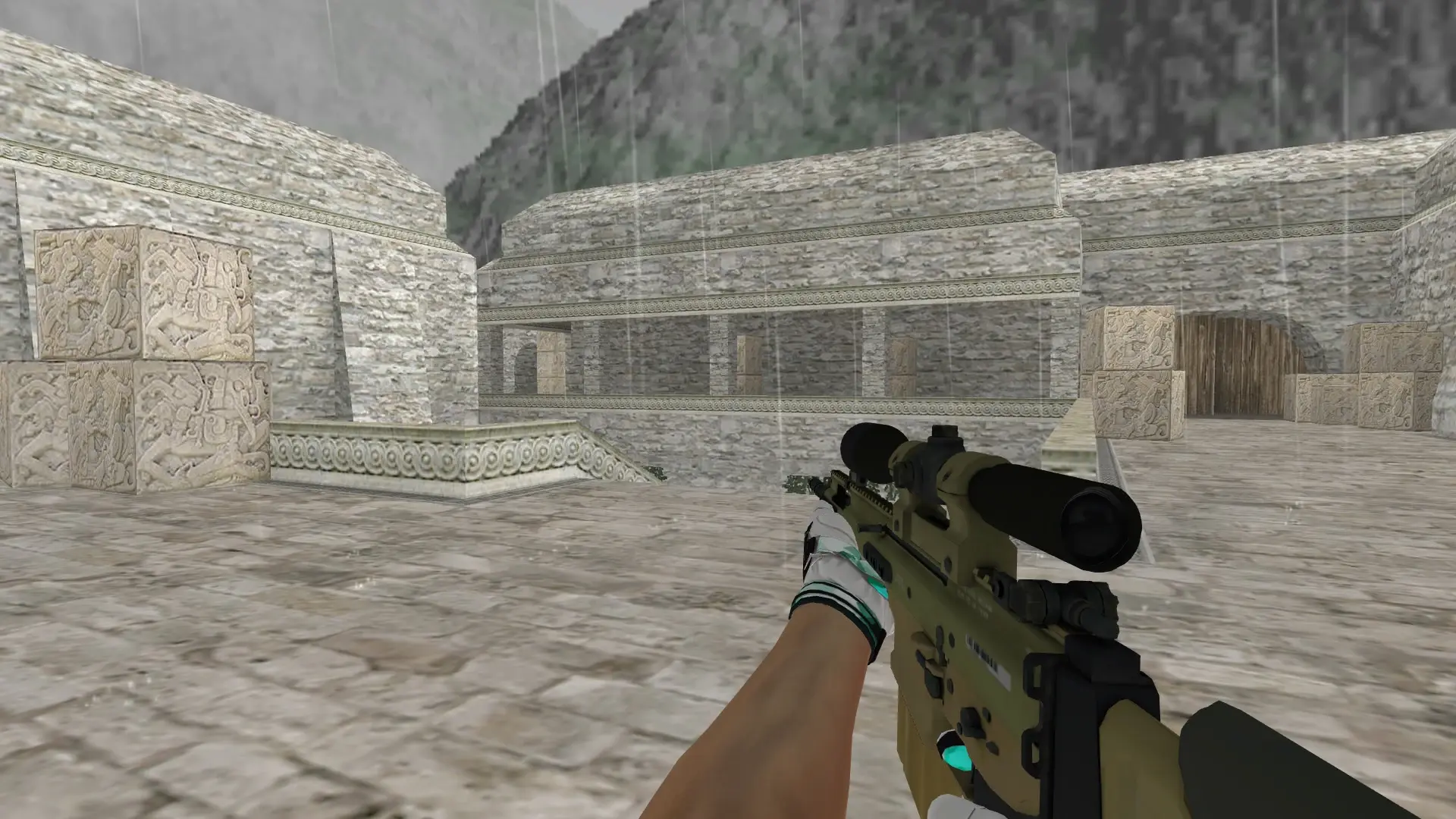 SG550 — Moto Gloves Spearmint Pack — de_aztec (first person)