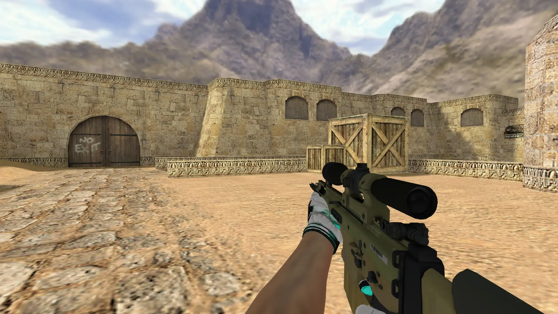 SG550 — Moto Gloves Spearmint Pack — de_dust2 (first person)
