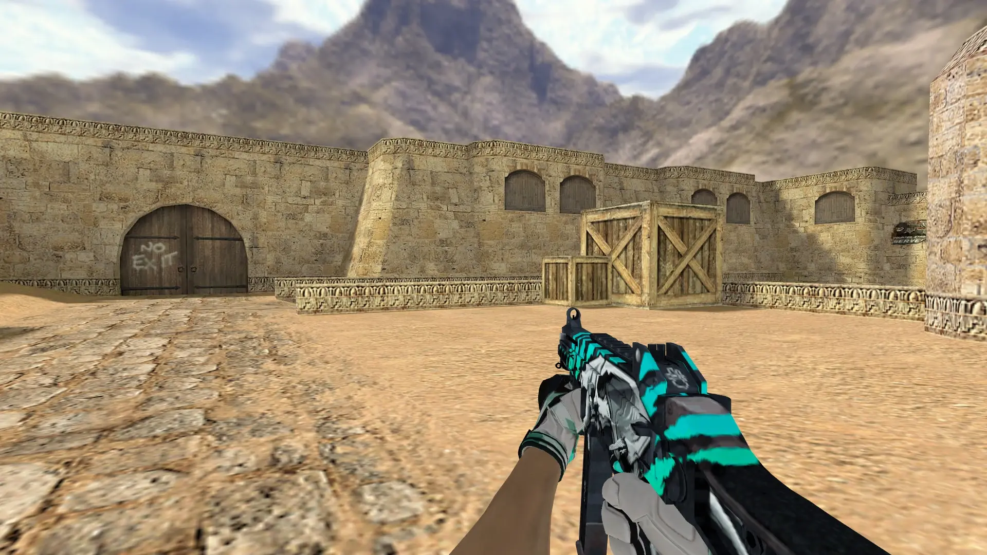 UMP-45 — Moto Gloves Spearmint Pack — de_dust2 (first person)