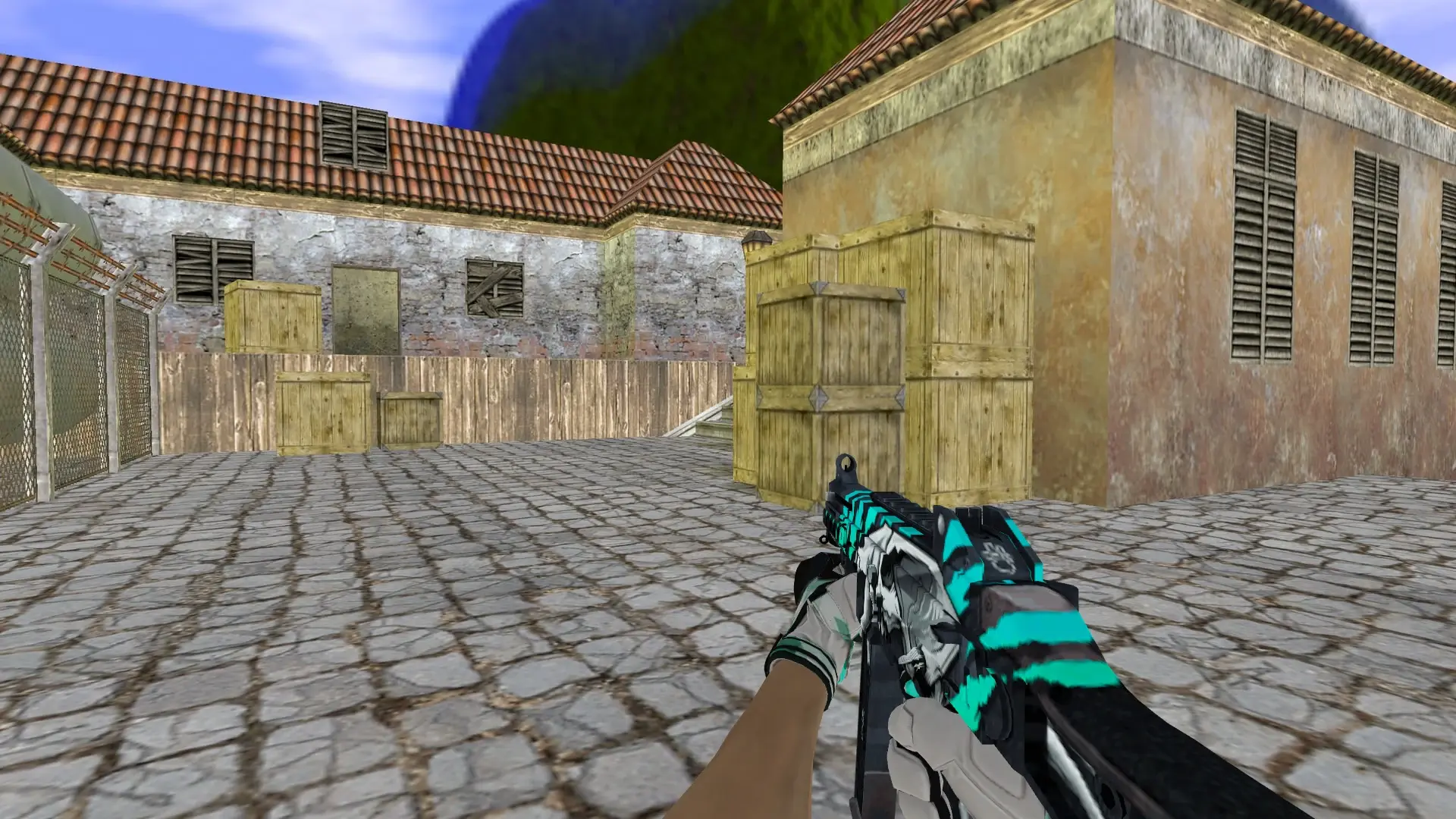 UMP-45 — Moto Gloves Spearmint Pack — de_inferno (first person)