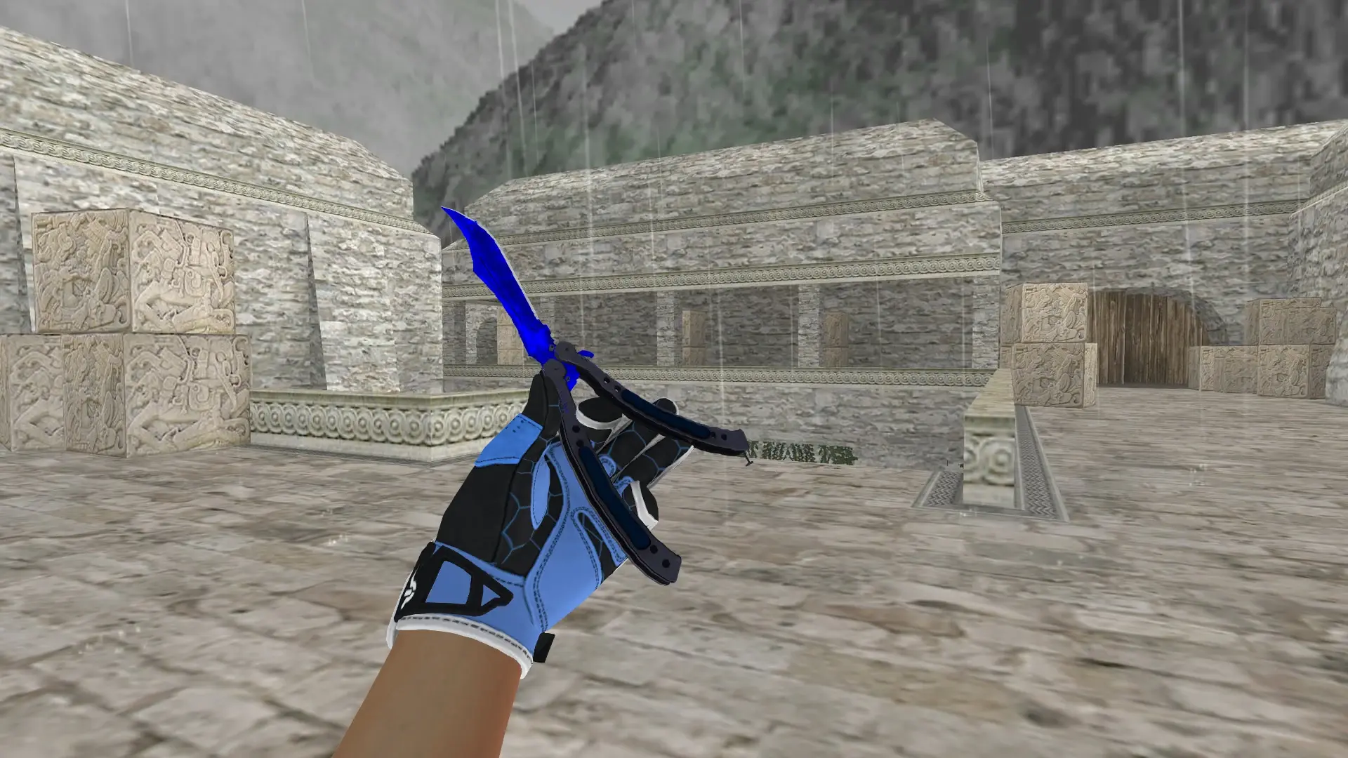 Butterfly Sapphire — Sport Gloves Superconductor Pack — de_aztec (first person)