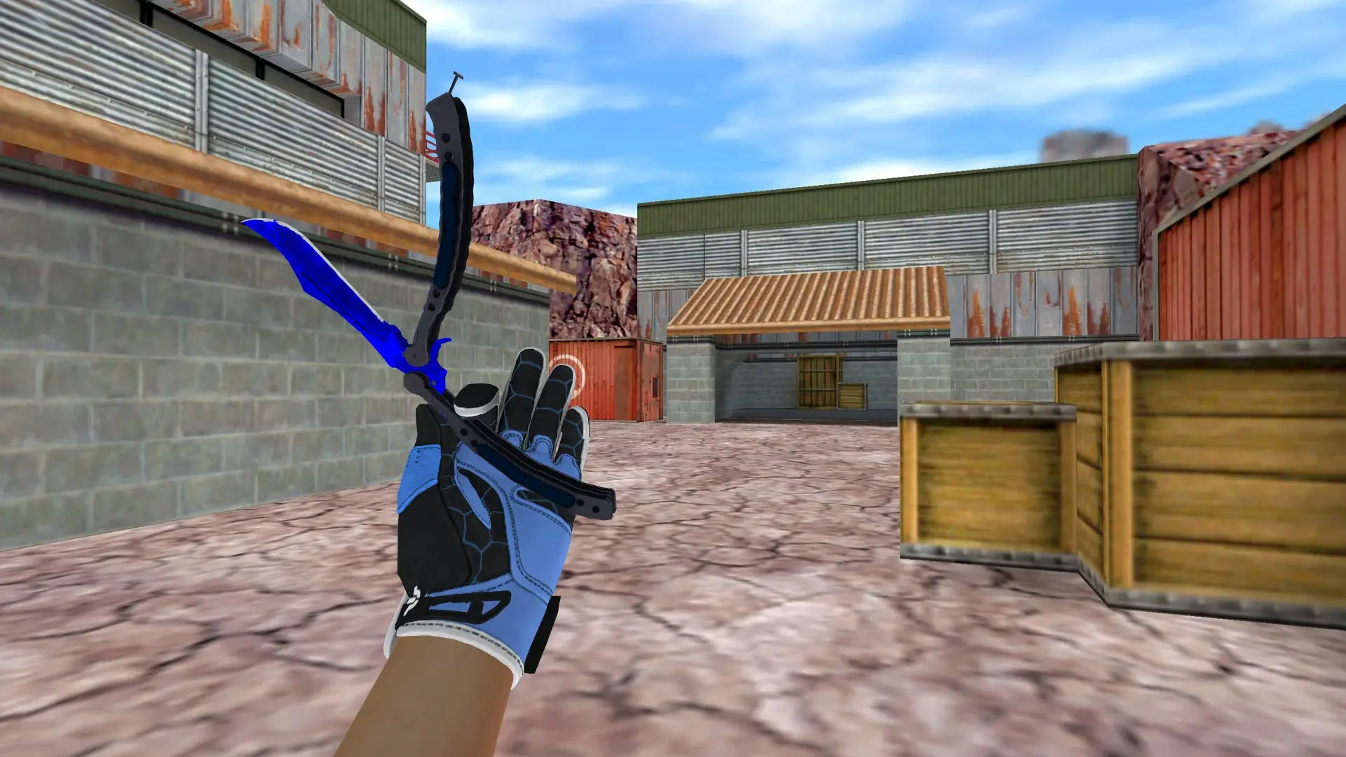 Butterfly Sapphire — Sport Gloves Superconductor Pack — de_nuke (first person)