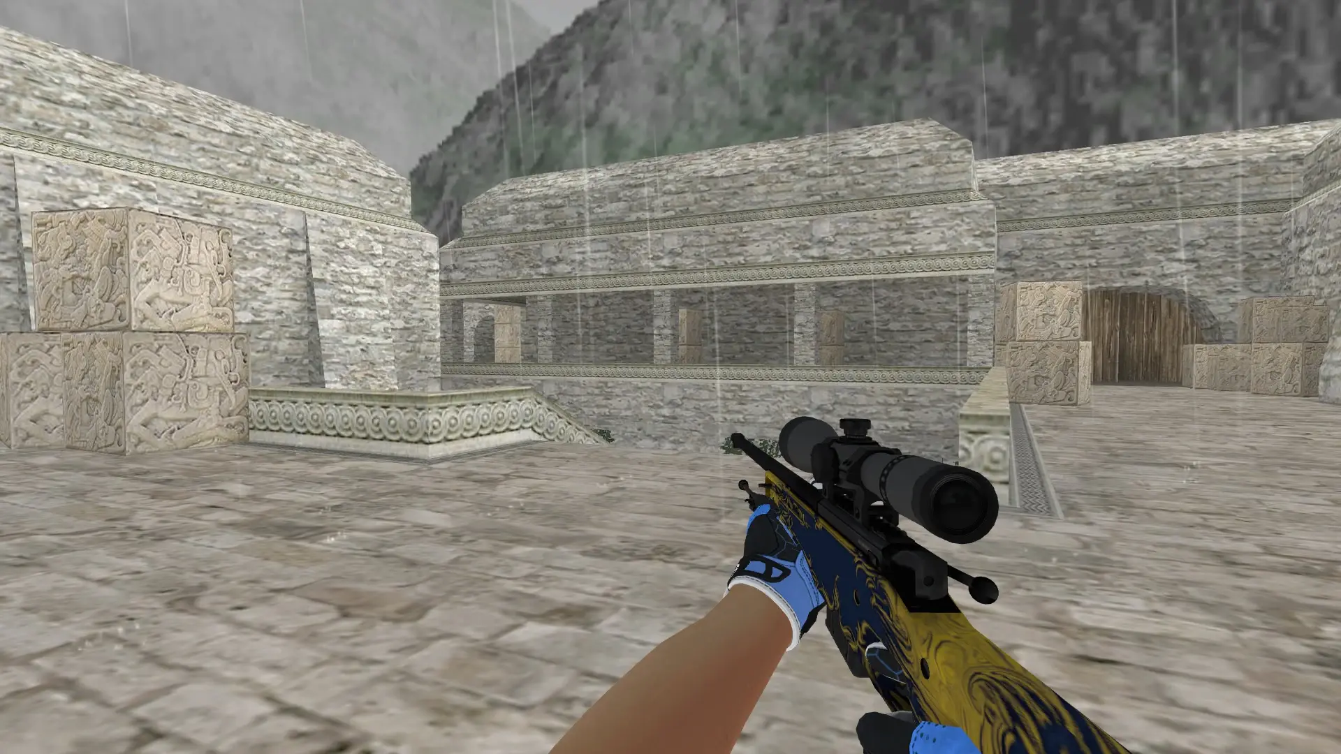AWP — Sport Gloves Superconductor Pack — de_aztec (first person)