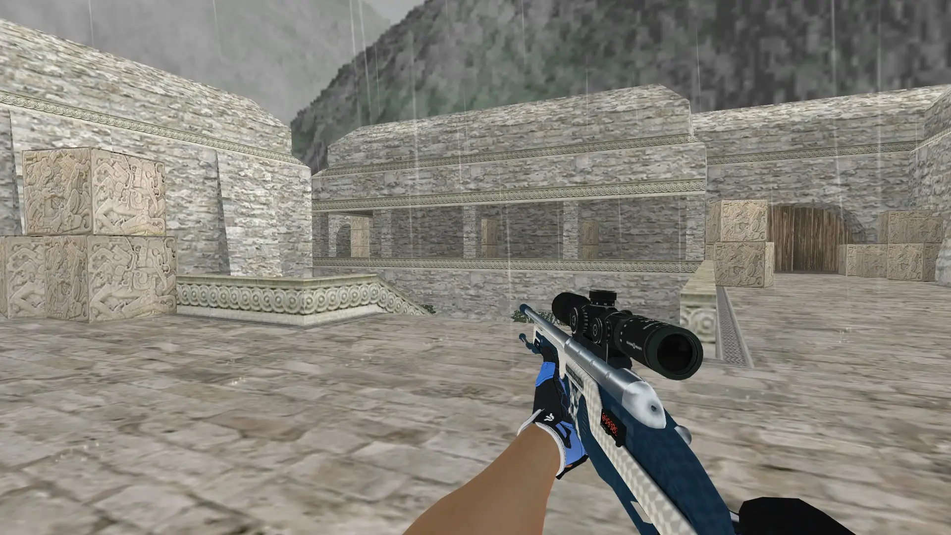 Scout — Sport Gloves Superconductor Pack — de_aztec (first person)