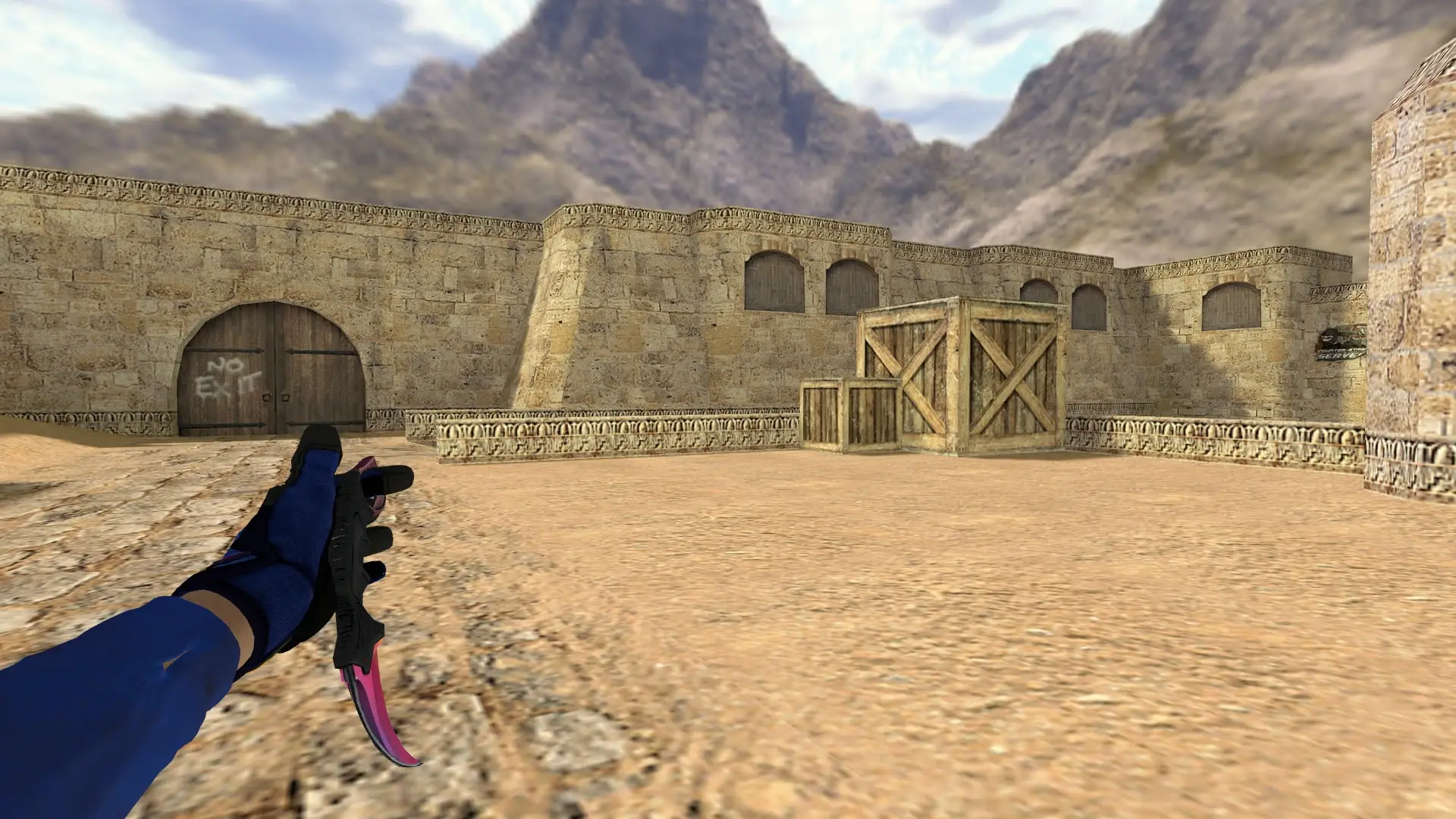 Knife — Specialist Gloves Fade Pack — de_dust2 (first person)