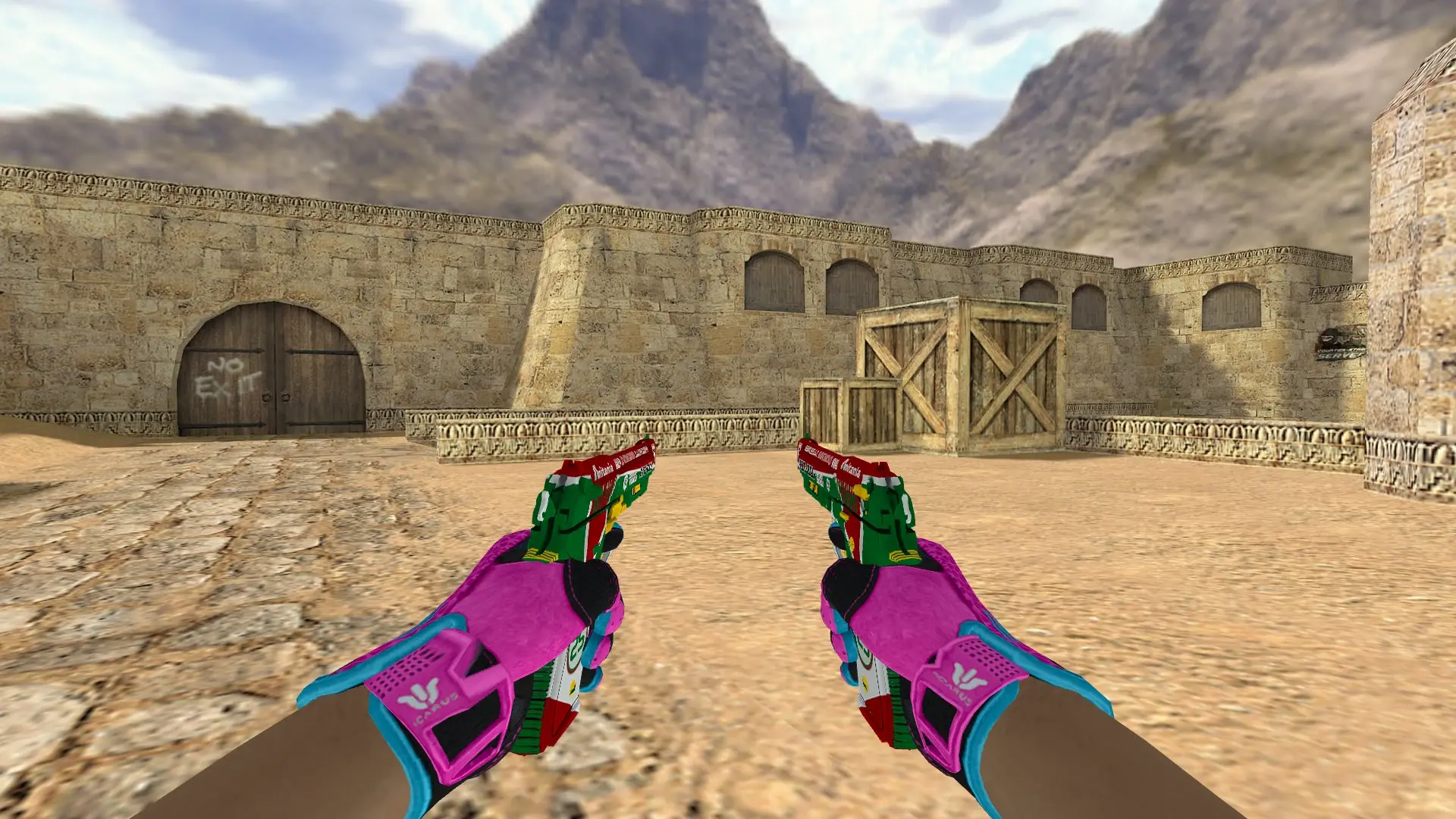 Dual Berettas — Sport Gloves Vice Weapon Pack — de_dust2 (first person)