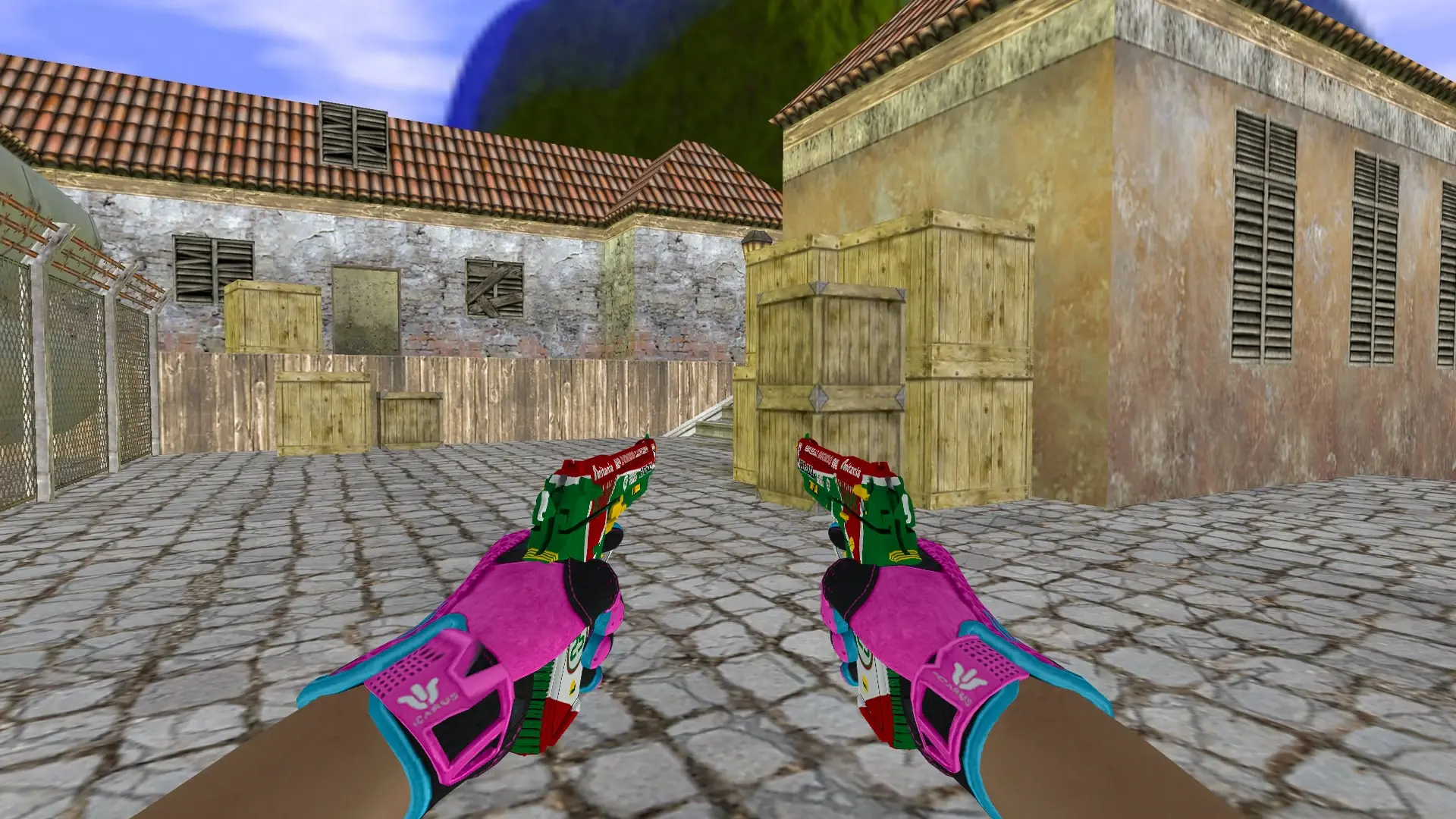 Dual Berettas — Sport Gloves Vice Weapon Pack — de_inferno (first person)