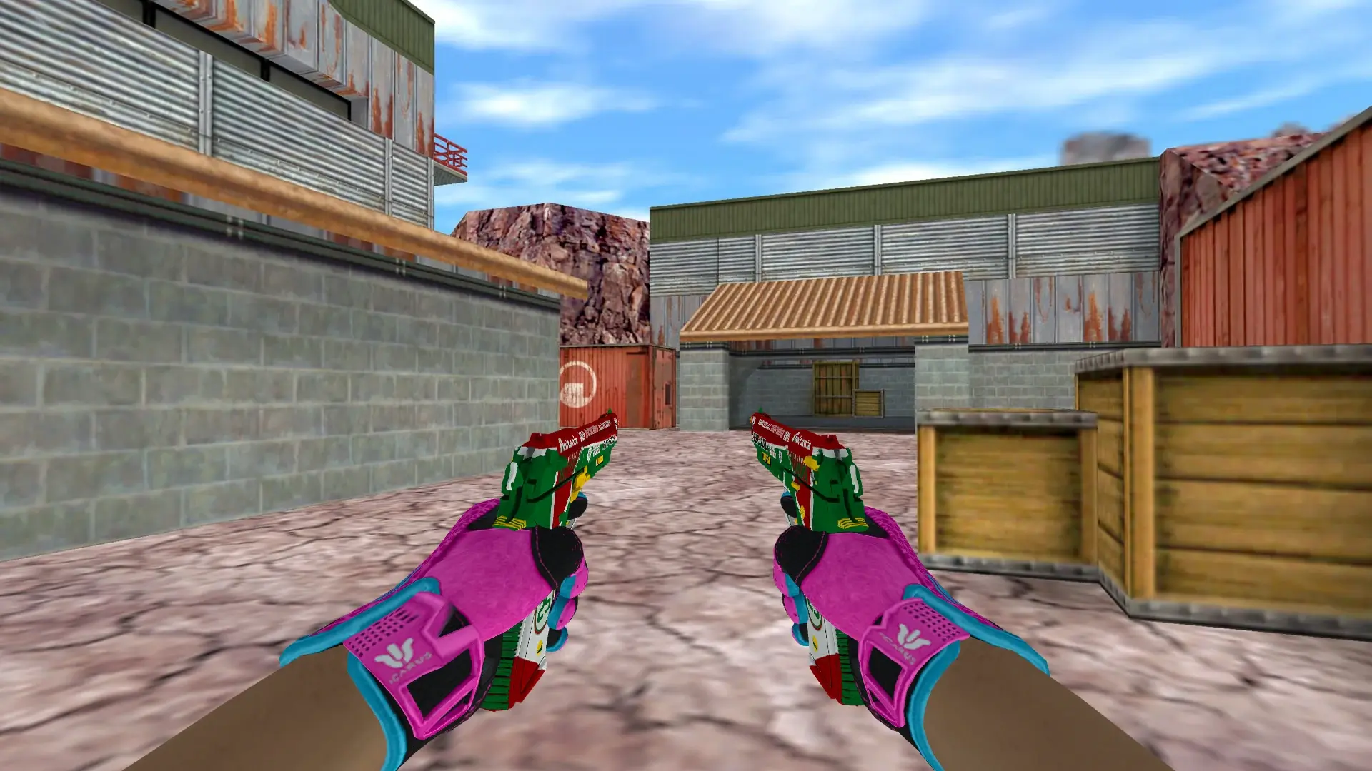 Dual Berettas — Sport Gloves Vice Weapon Pack — de_nuke (first person)