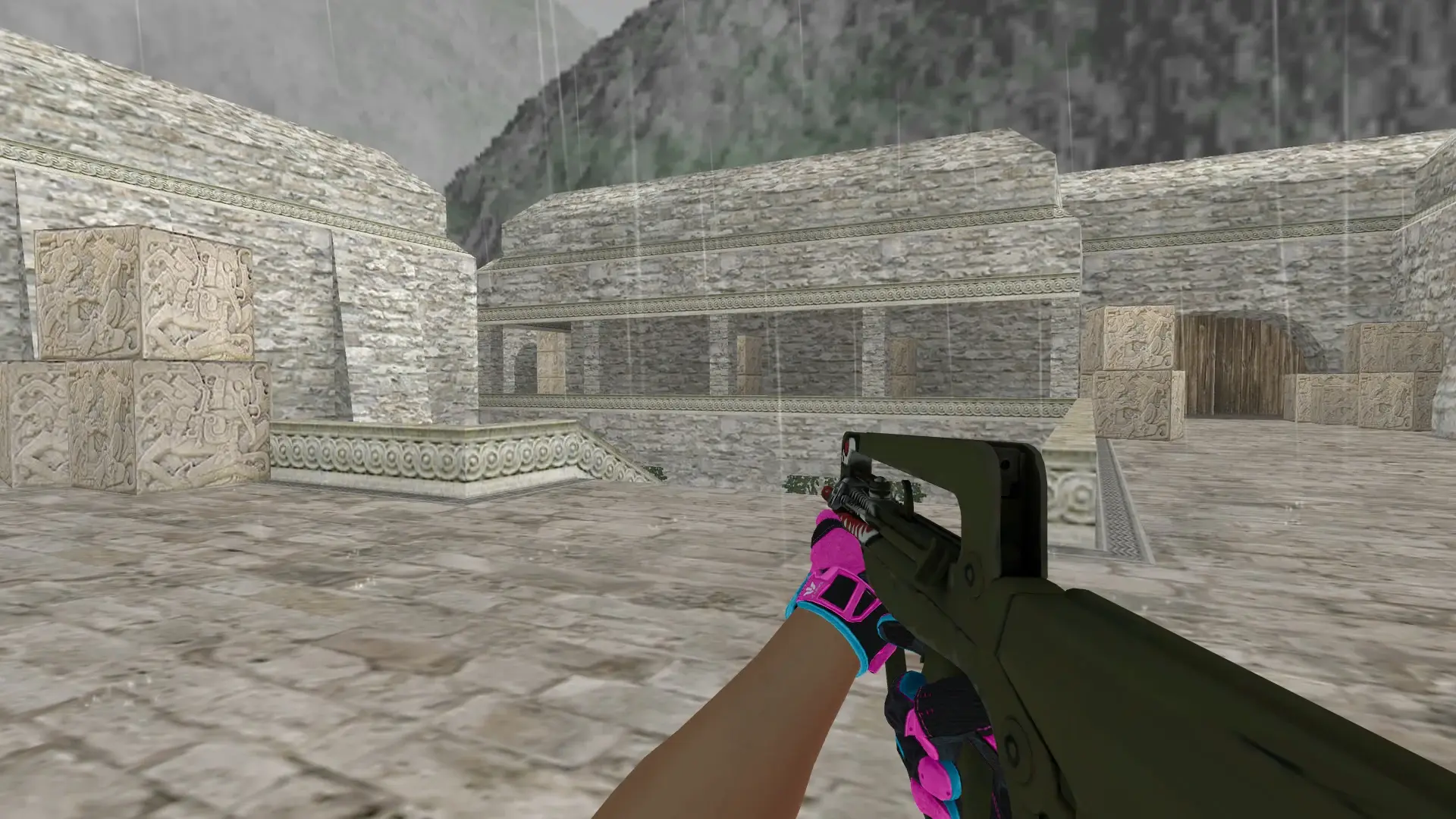 FAMAS — Sport Gloves Vice Weapon Pack — de_aztec (first person)