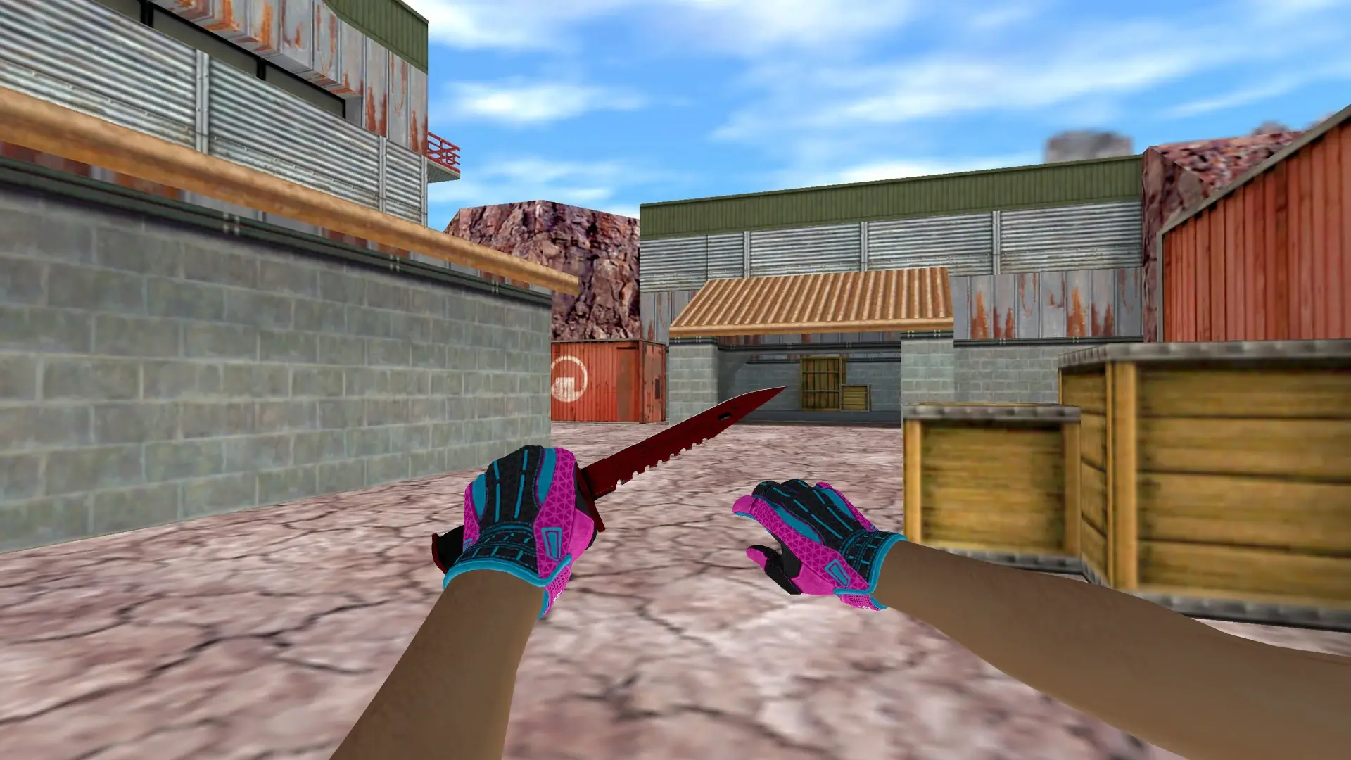 Knife — Sport Gloves Vice Weapon Pack — de_nuke (first person)
