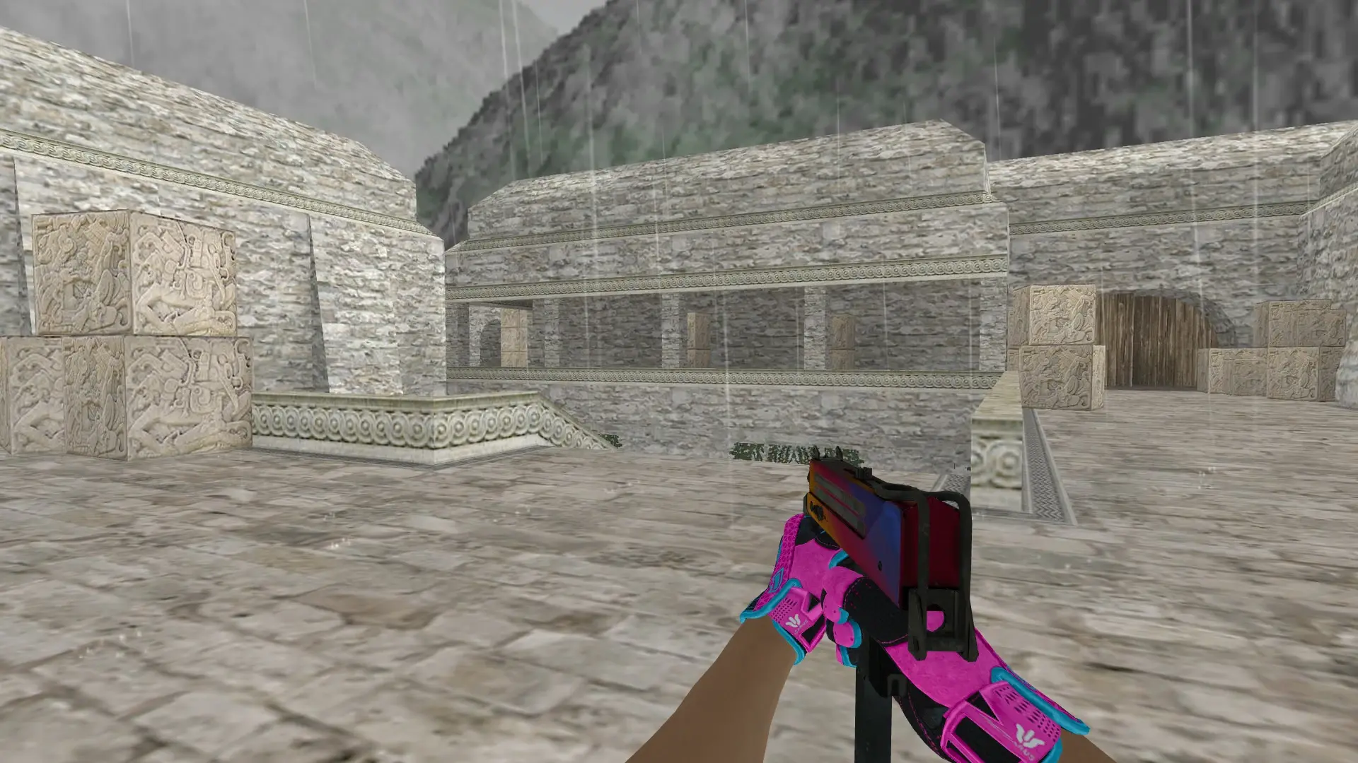MAC-10 — Sport Gloves Vice Weapon Pack — de_aztec (first person)