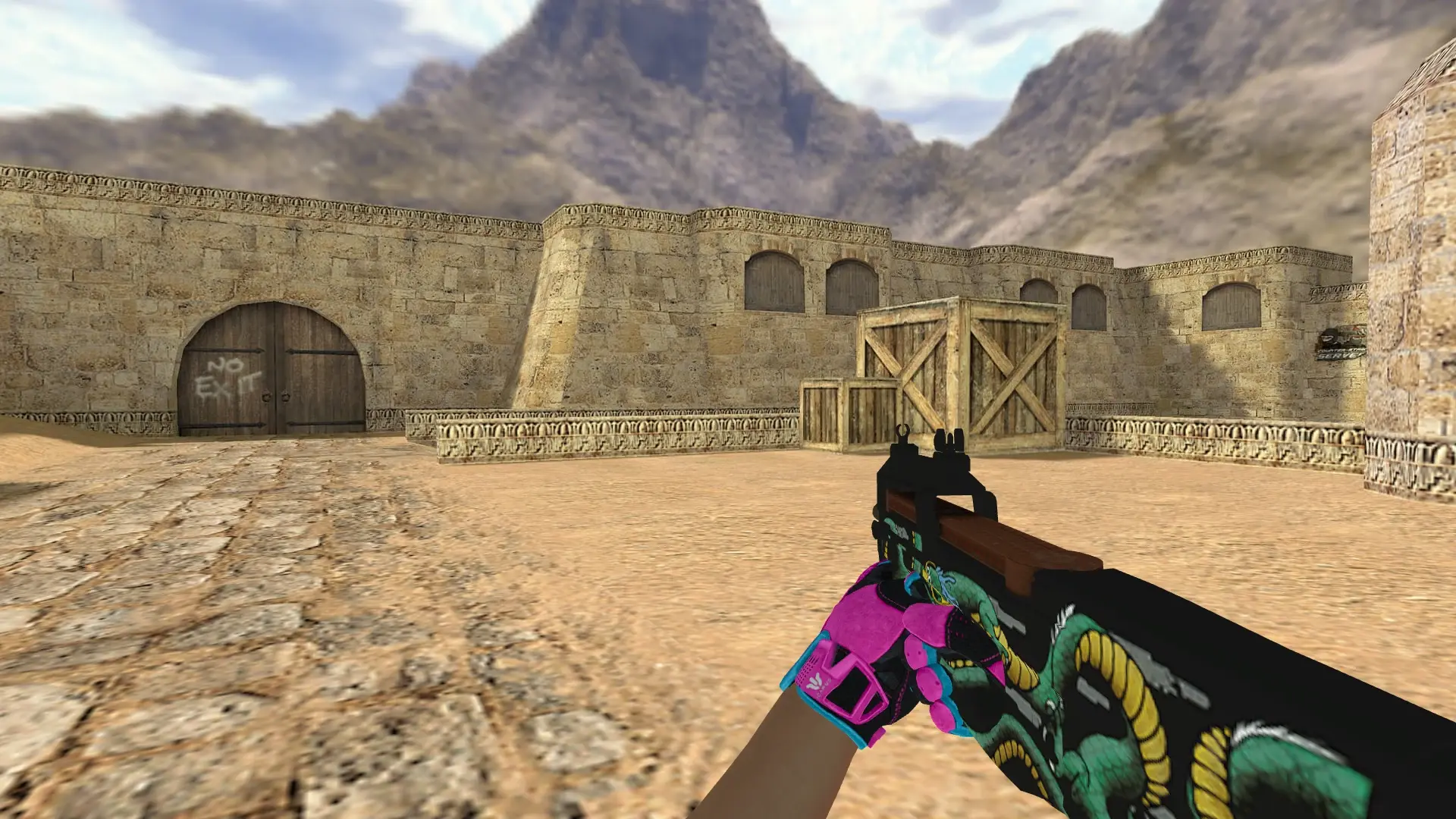 P90 — Sport Gloves Vice Weapon Pack — de_dust2 (first person)