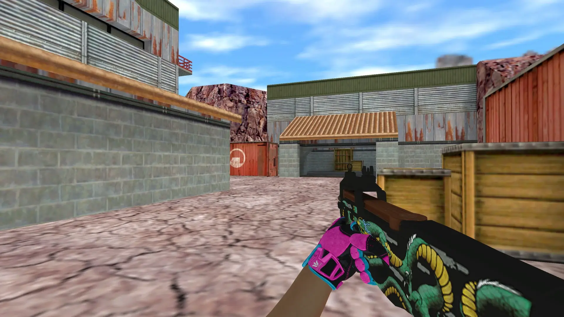 P90 — Sport Gloves Vice Weapon Pack — de_nuke (first person)