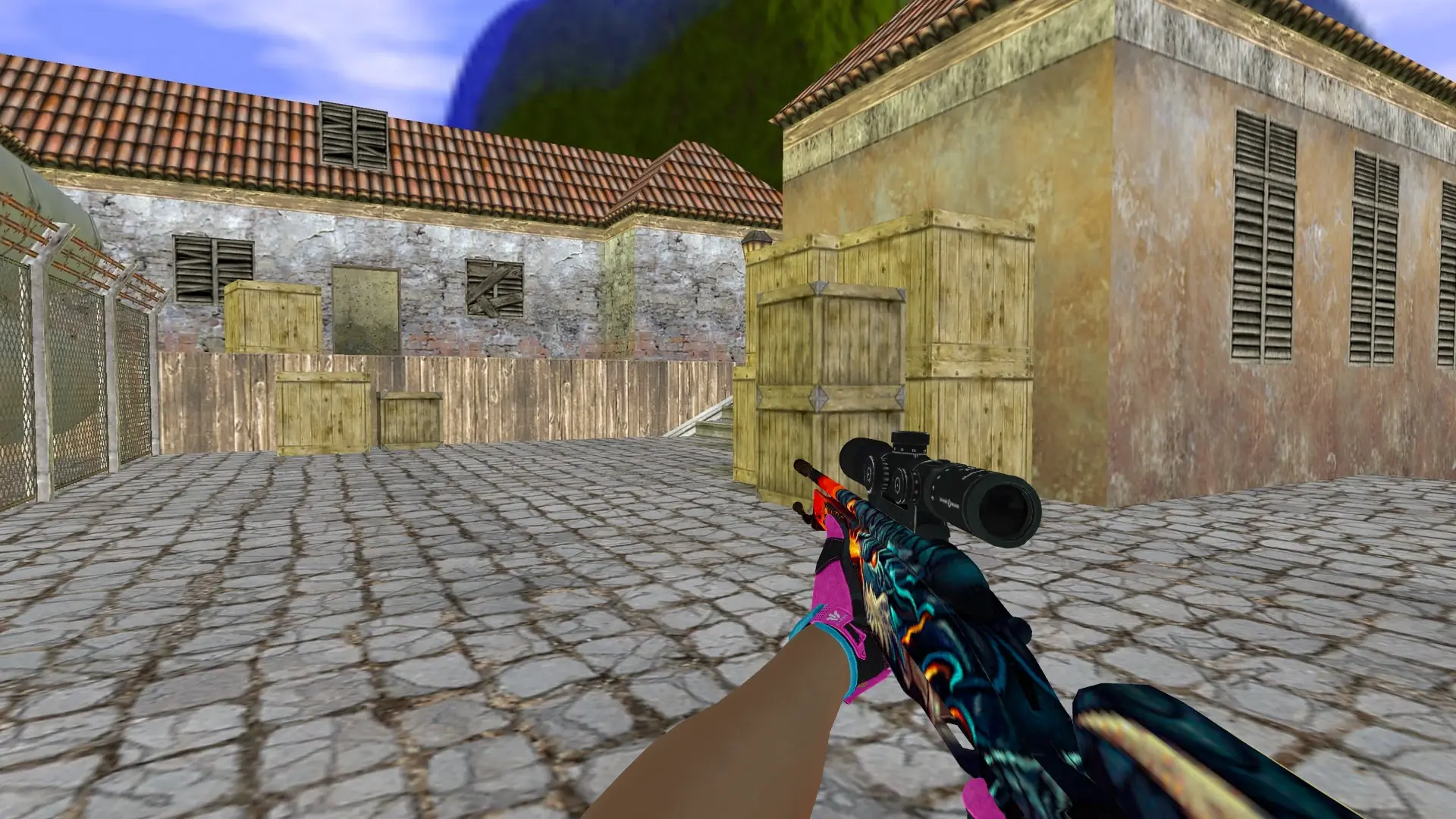 Scout — Sport Gloves Vice Weapon Pack — de_inferno (first person)
