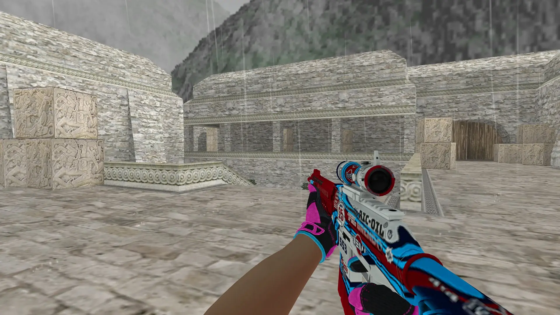 SG552 — Sport Gloves Vice Weapon Pack — de_aztec (first person)