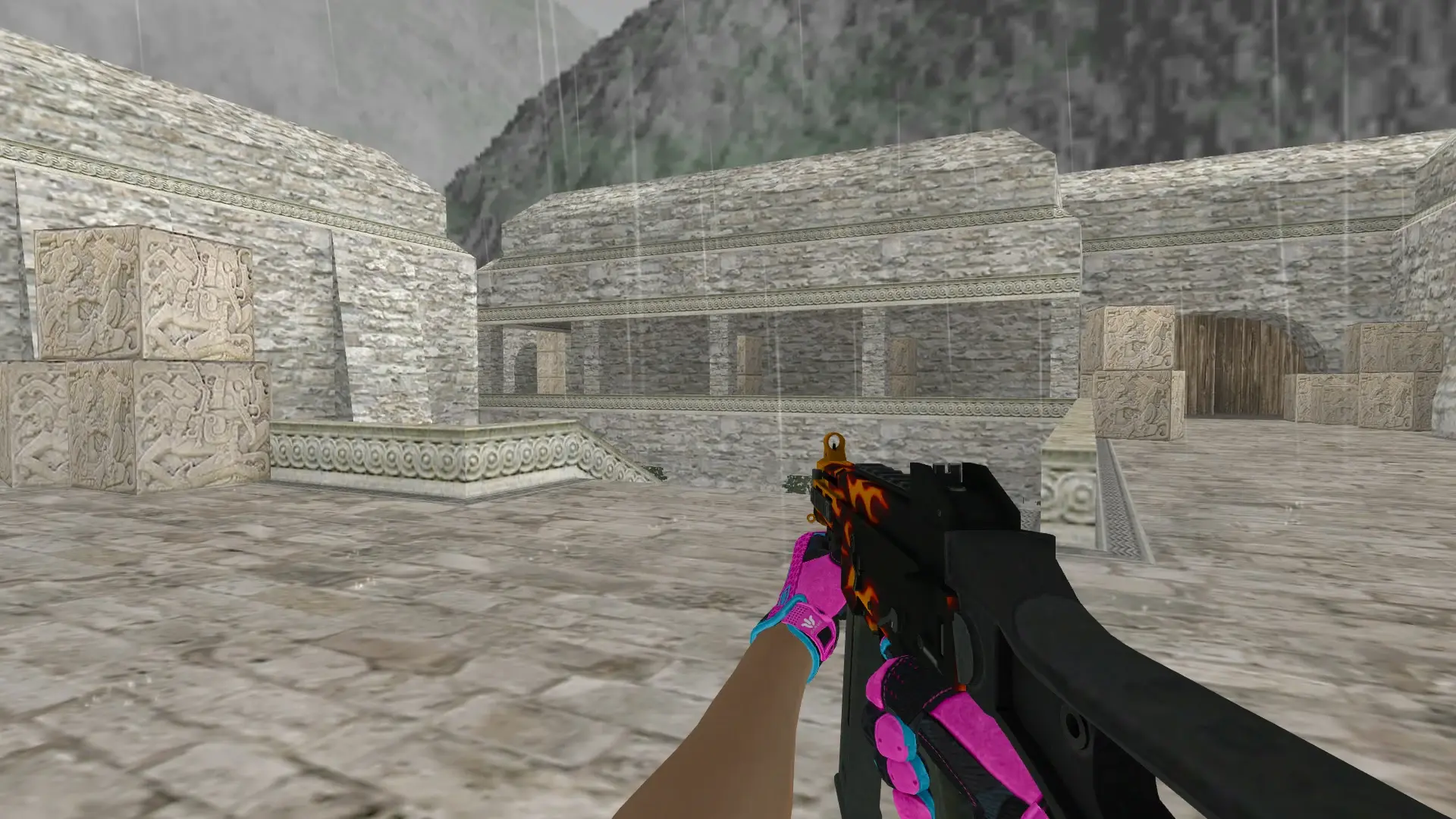 UMP-45 — Sport Gloves Vice Weapon Pack — de_aztec (first person)