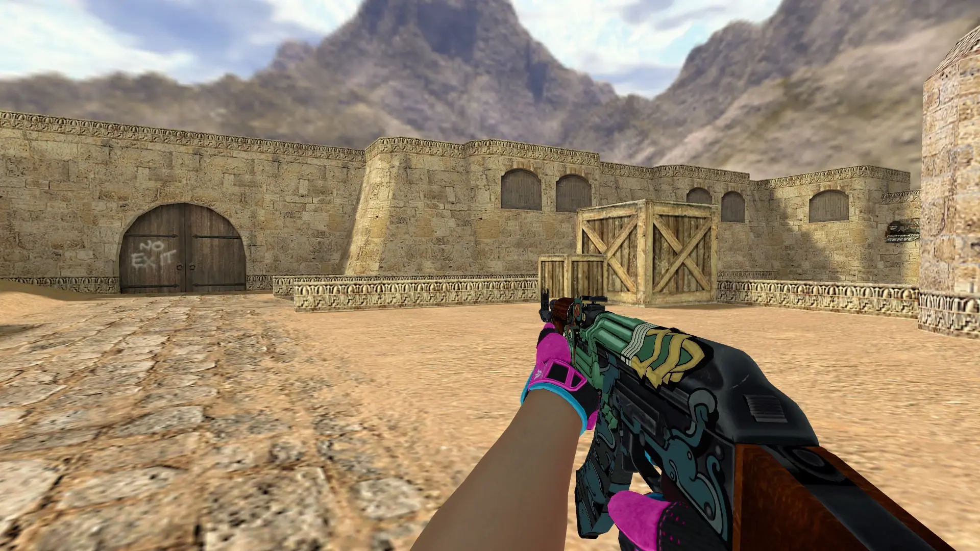 Ak47 Fire Serpent — Sport Gloves Vice Weapon Pack — de_dust2 (first person)