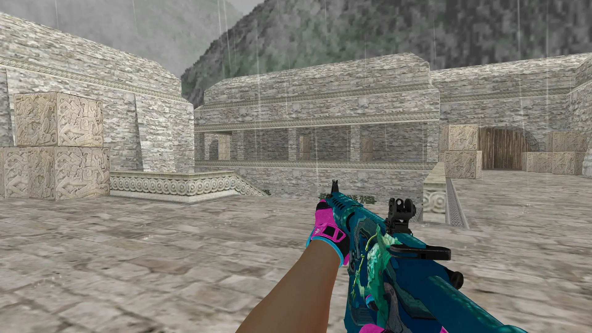 M4a4 Poseidon — Sport Gloves Vice Weapon Pack — de_aztec (first person)