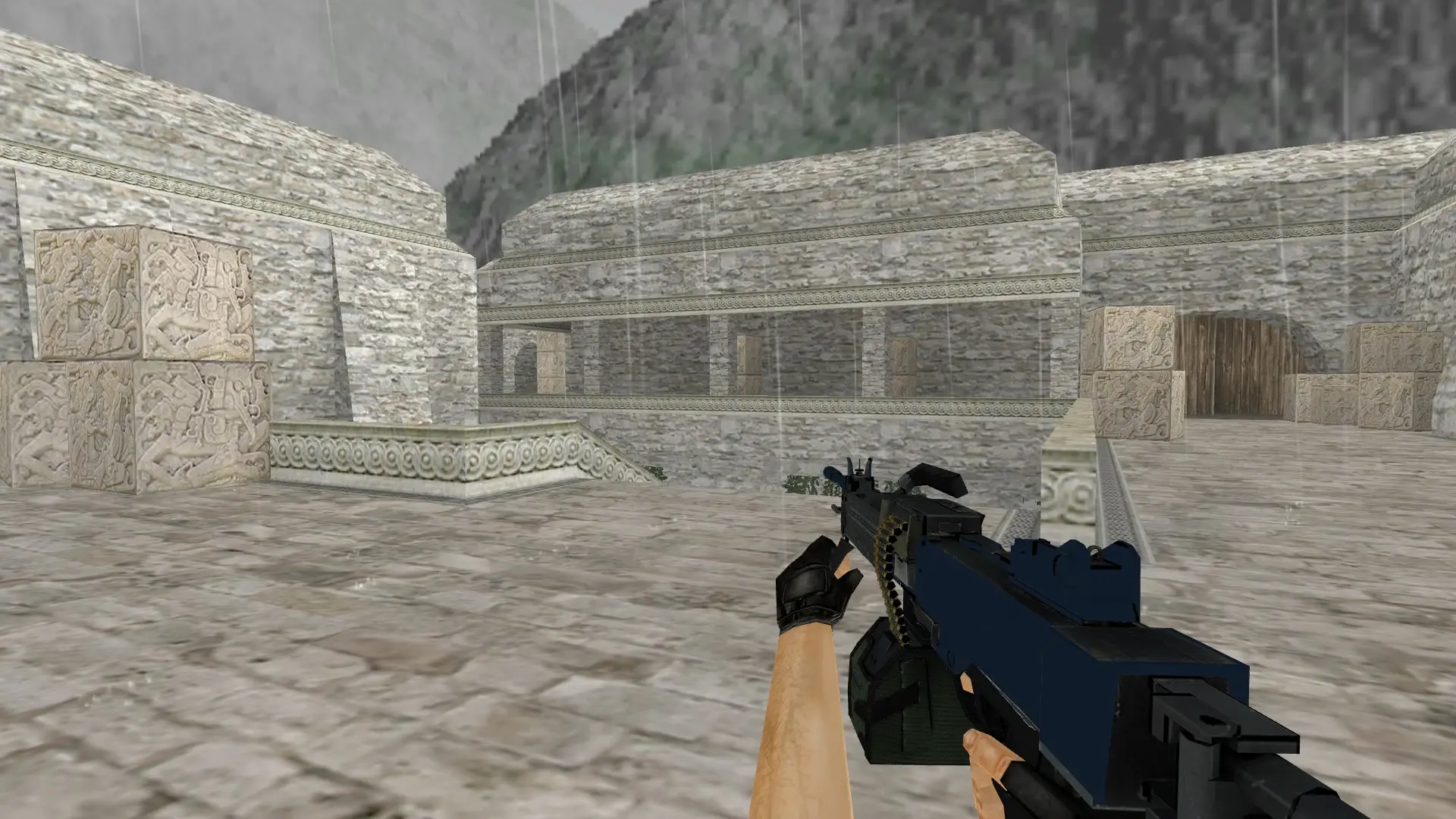 Negev Anodized Navy — Sport Gloves Vice Weapon Pack — de_aztec (first person)