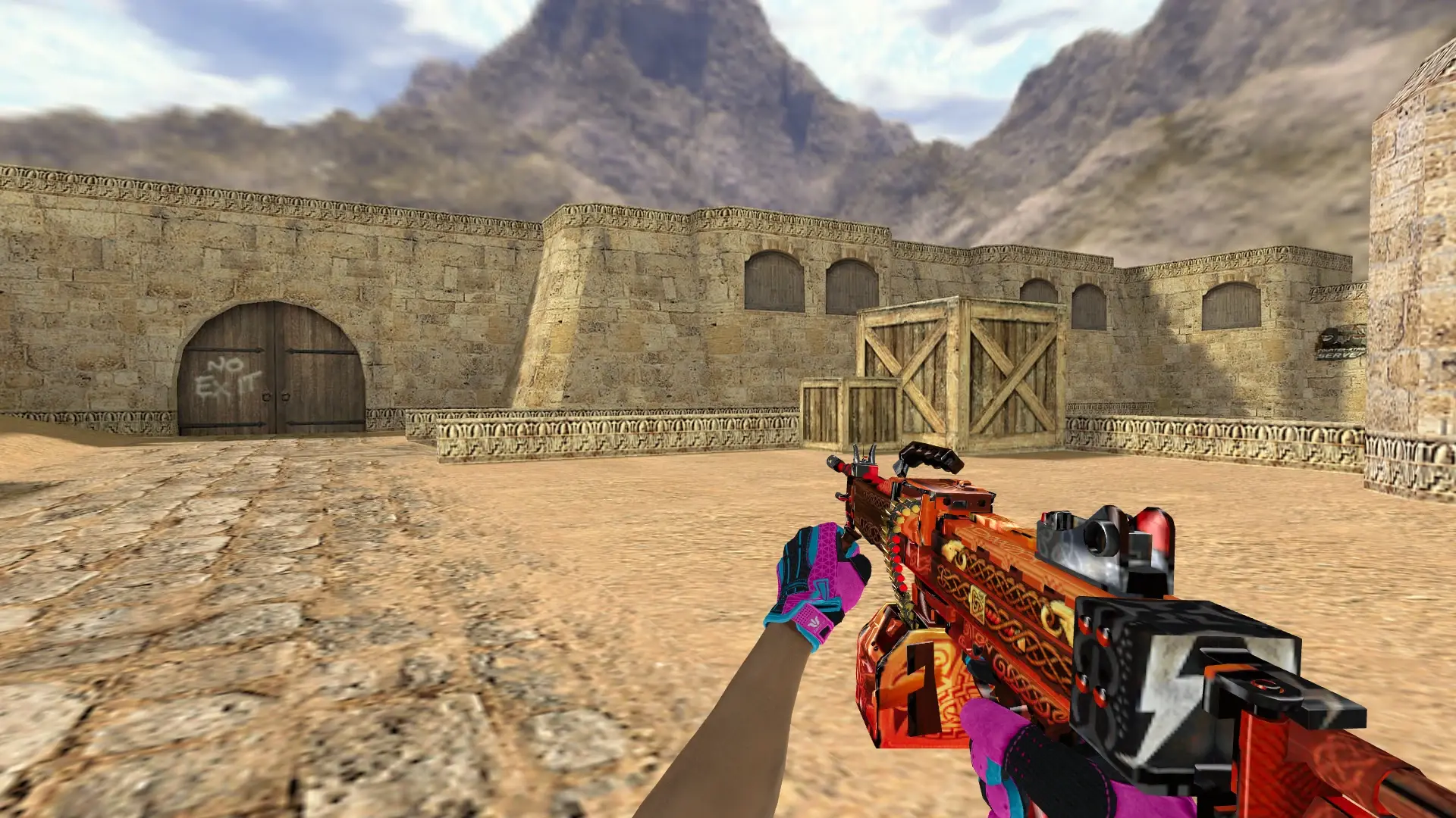Negev Mjolnir — Sport Gloves Vice Weapon Pack — de_dust2 (first person)