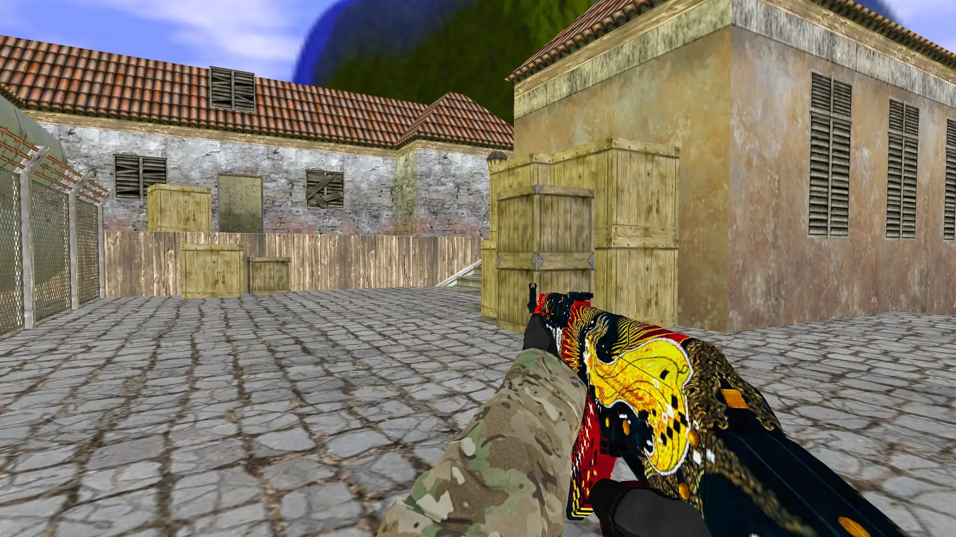 AK-47 — Specialist Gloves Crimson Kimono Pack — de_inferno (first person)