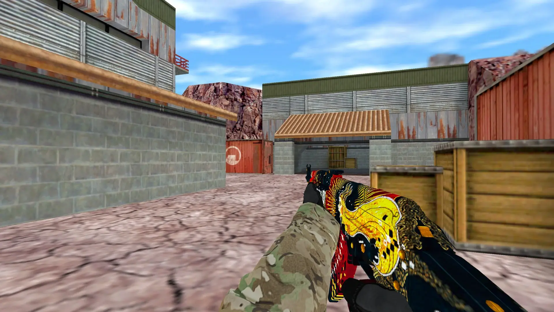 AK-47 — Specialist Gloves Crimson Kimono Pack — de_nuke (first person)