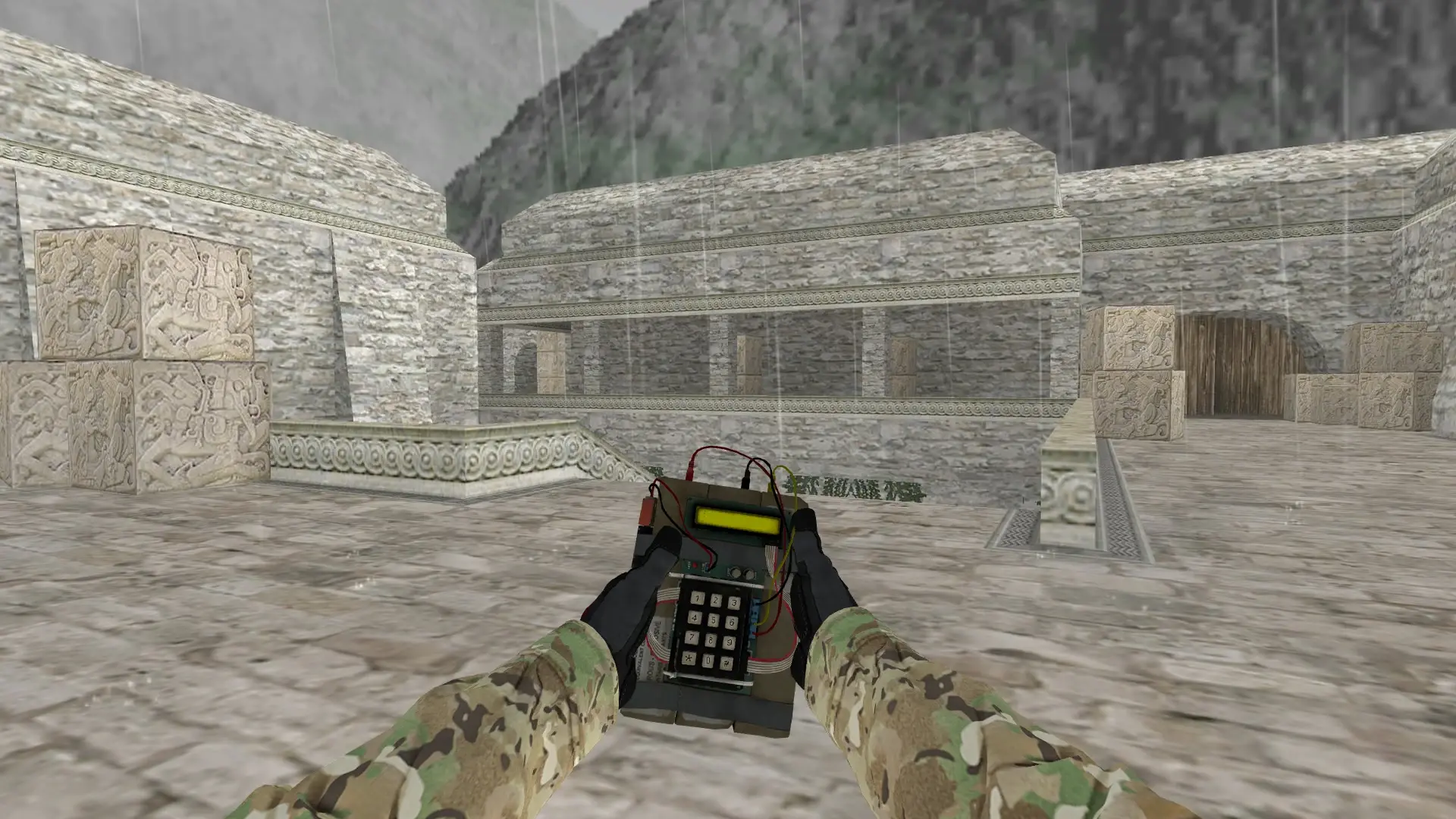 C4 — Specialist Gloves Crimson Kimono Pack — de_aztec (first person)