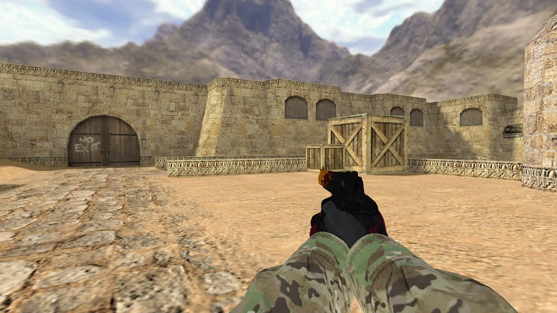 Desert Eagle — Specialist Gloves Crimson Kimono Pack — de_dust2 (first person)
