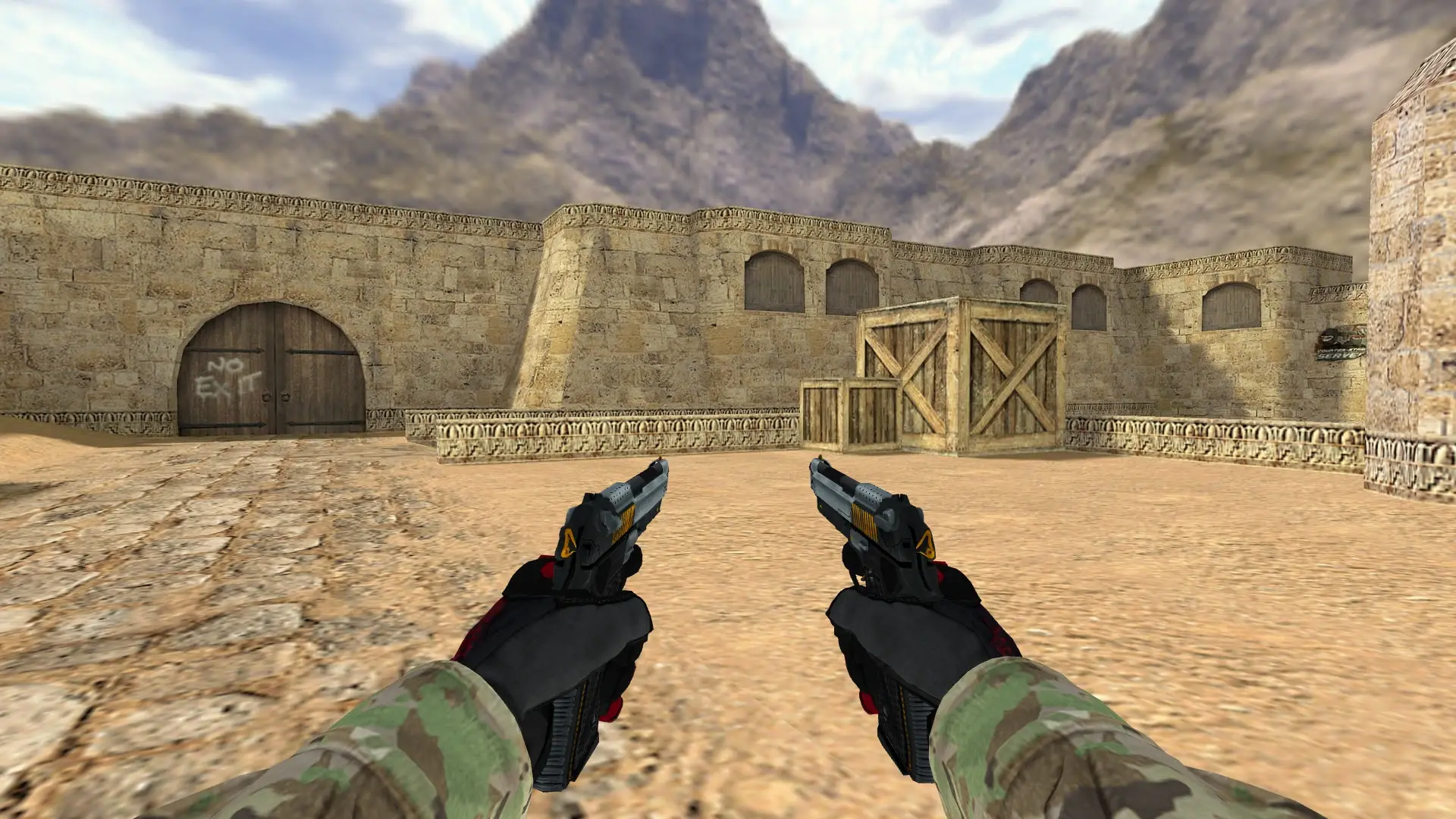 Dual Berettas — Specialist Gloves Crimson Kimono Pack — de_dust2 (first person)