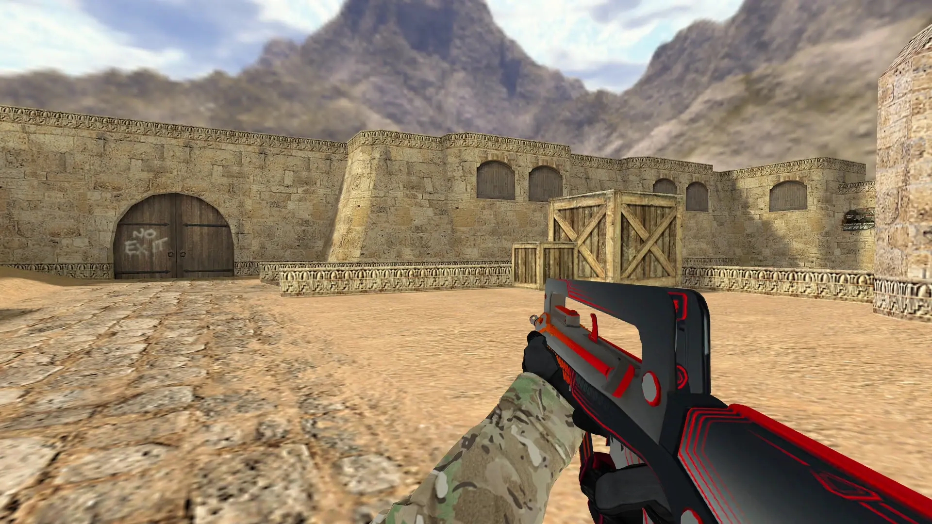 FAMAS — Specialist Gloves Crimson Kimono Pack — de_dust2 (first person)