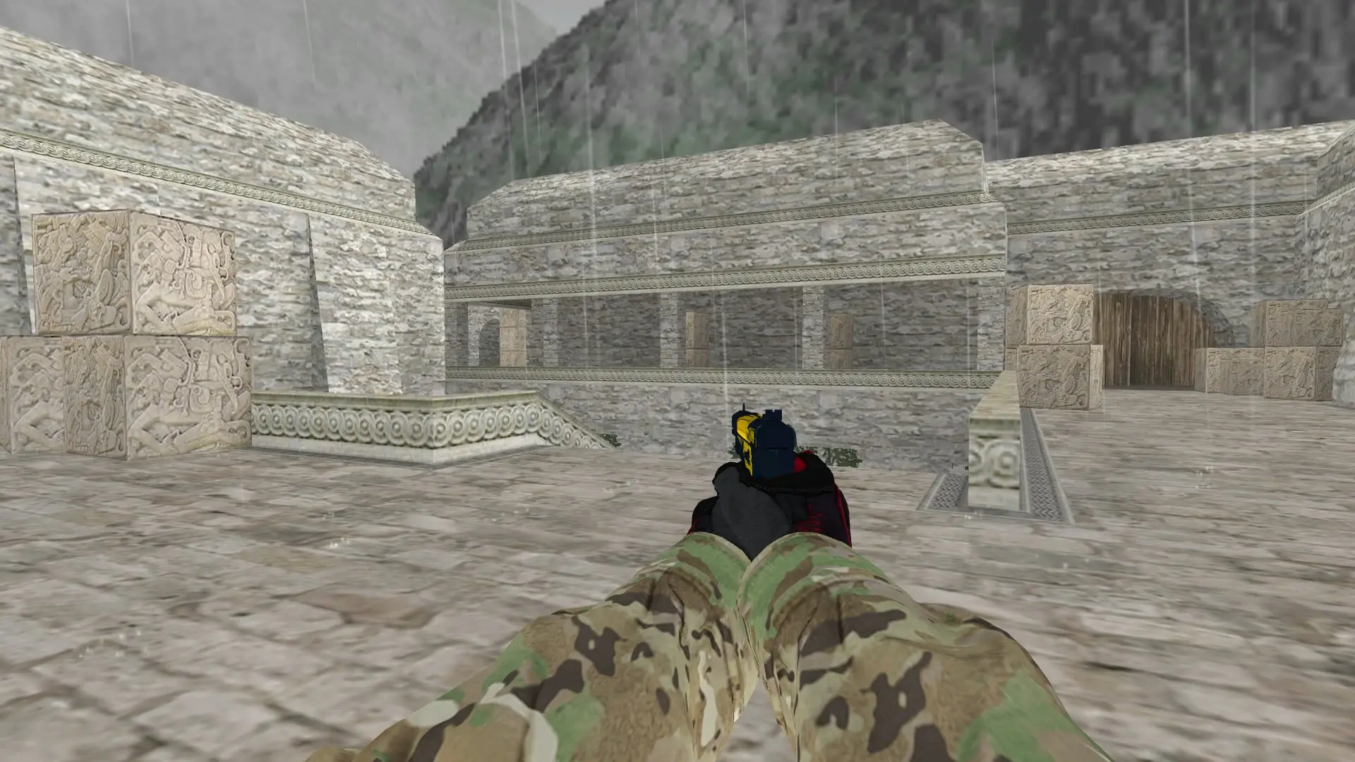 Five-SeveN — Specialist Gloves Crimson Kimono Pack — de_aztec (first person)