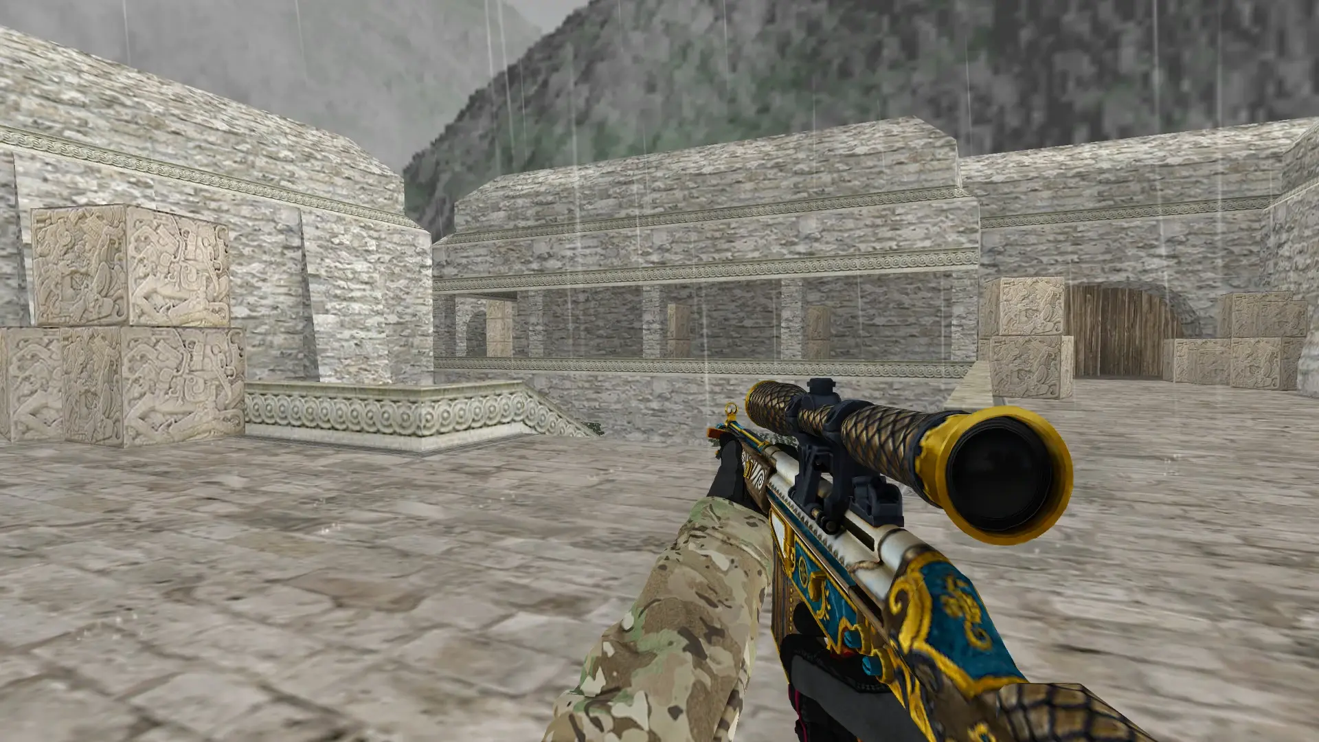 G3SG1 — Specialist Gloves Crimson Kimono Pack — de_aztec (first person)