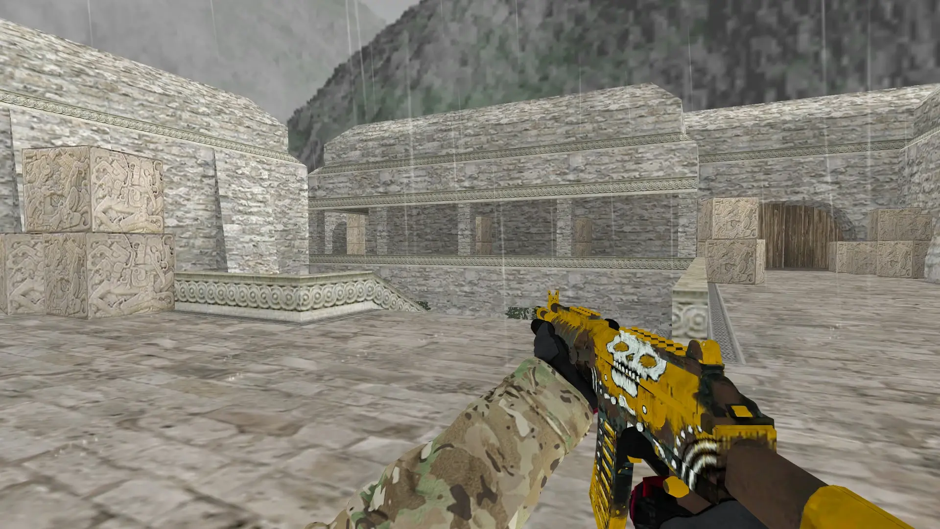 Galil AR — Specialist Gloves Crimson Kimono Pack — de_aztec (first person)