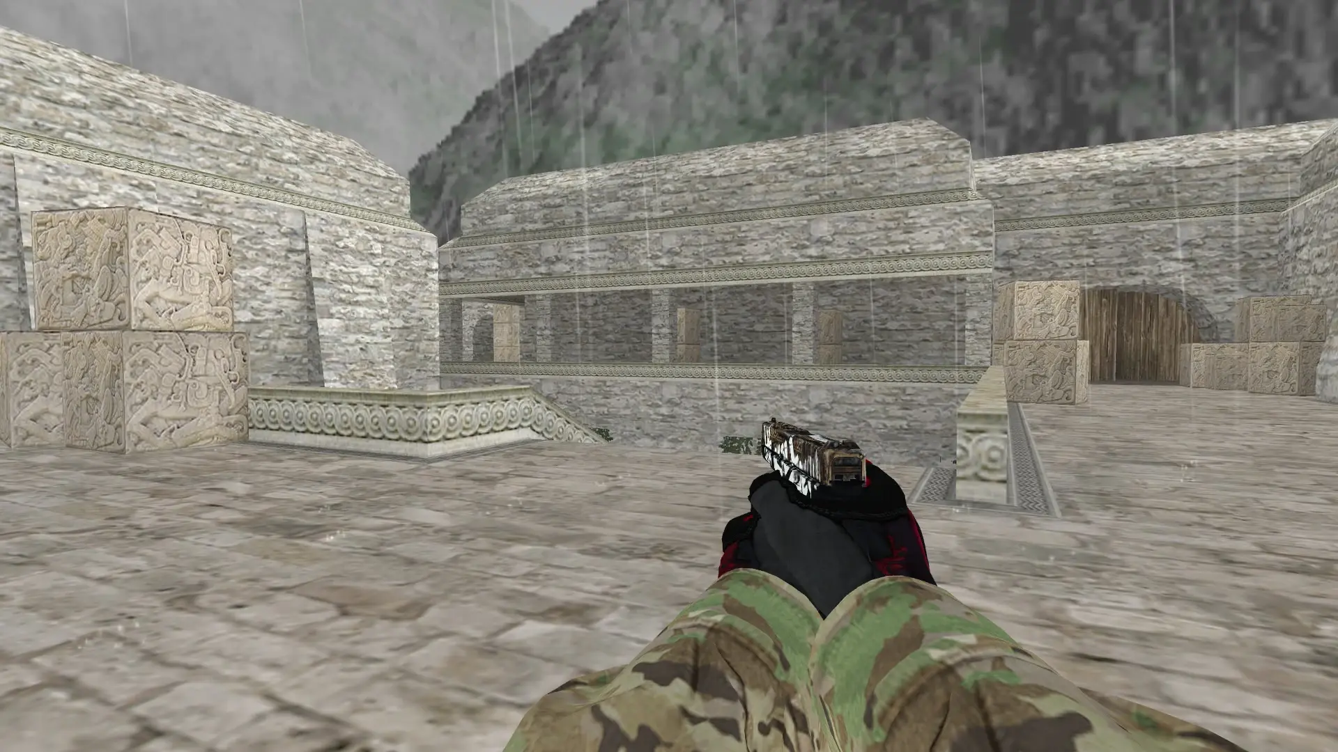 Glock-18 — Specialist Gloves Crimson Kimono Pack — de_aztec (first person)