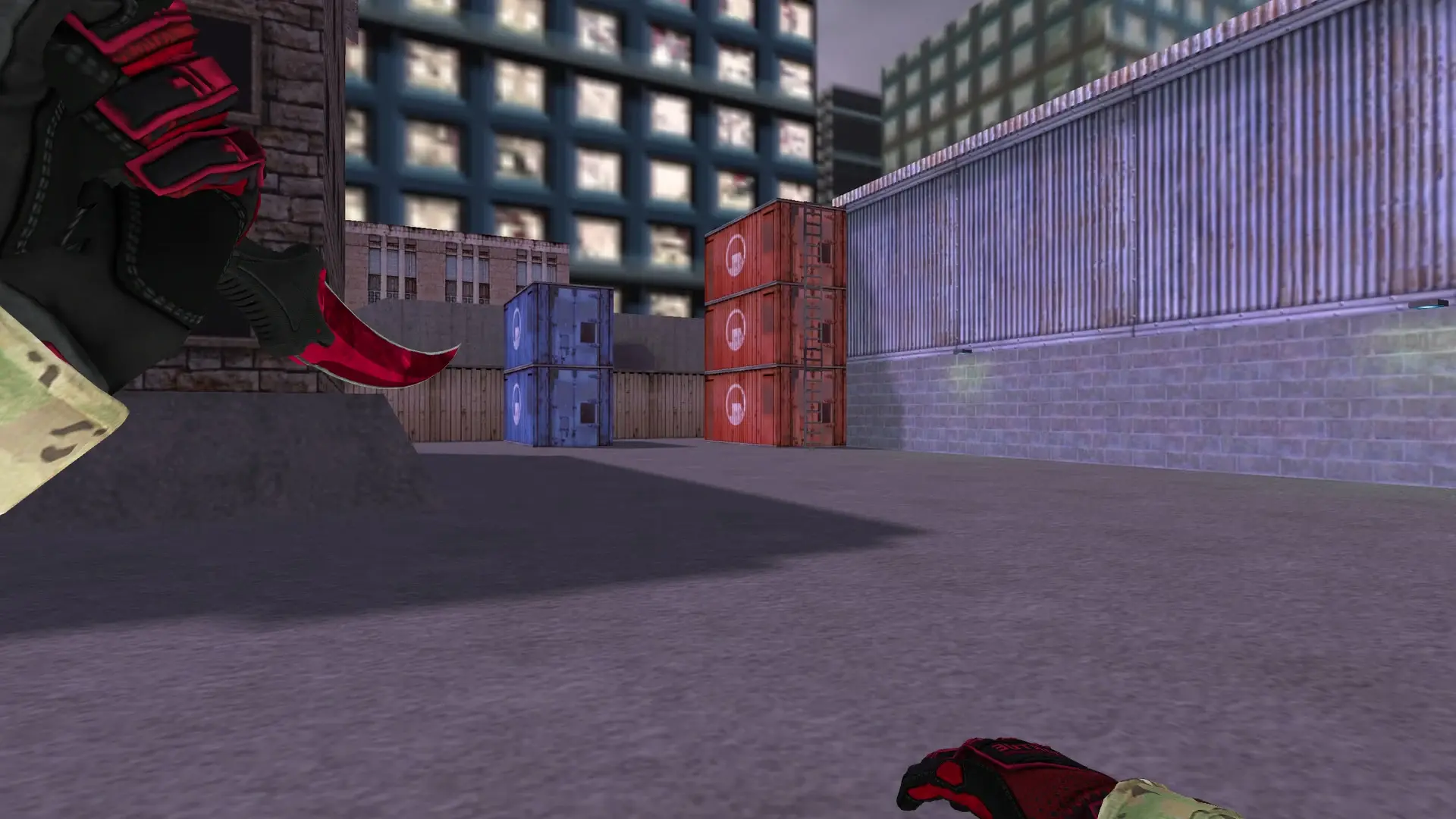 Knife — Specialist Gloves Crimson Kimono Pack — cs_assault (first person)