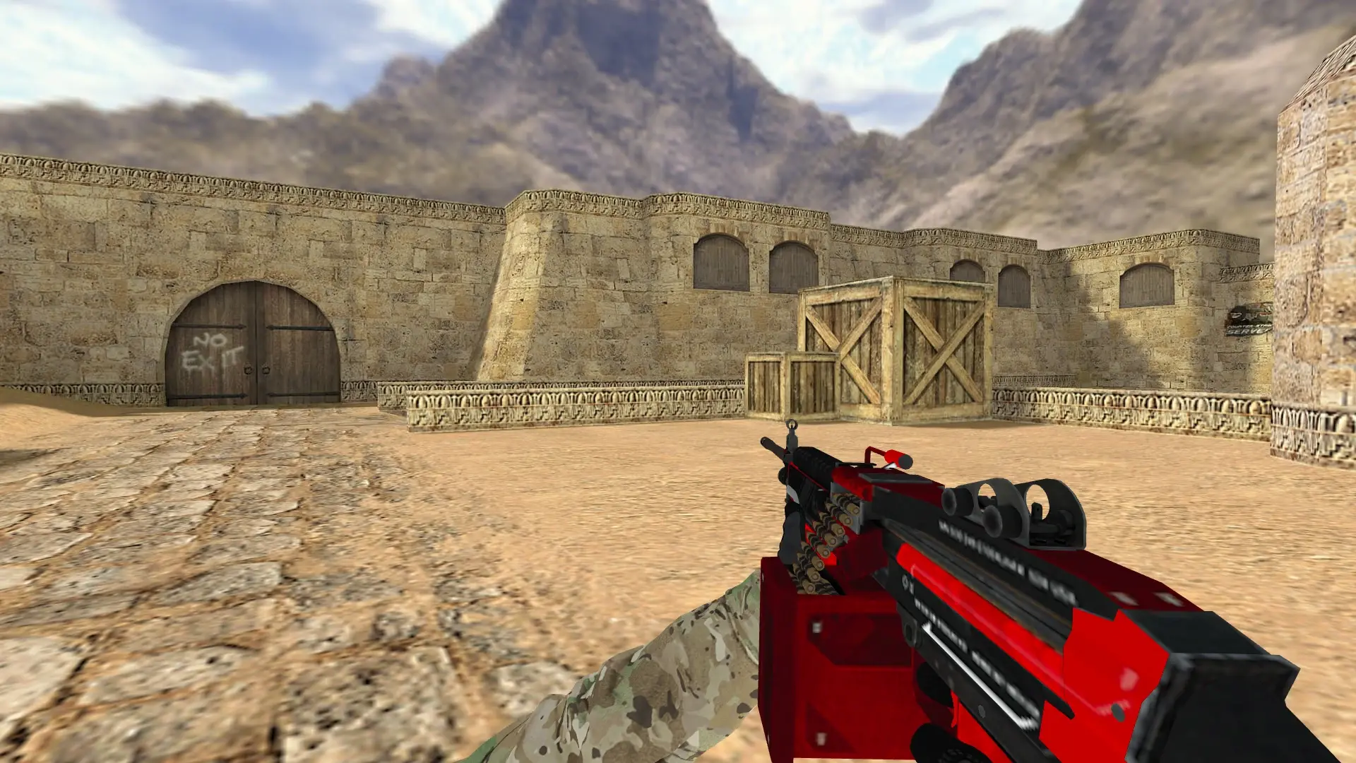 M249 — Specialist Gloves Crimson Kimono Pack — de_dust2 (first person)