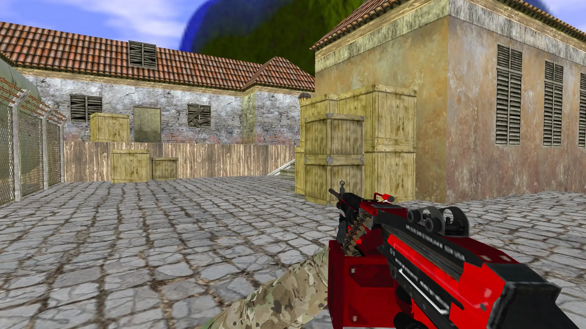 M249 — Specialist Gloves Crimson Kimono Pack — de_inferno (first person)