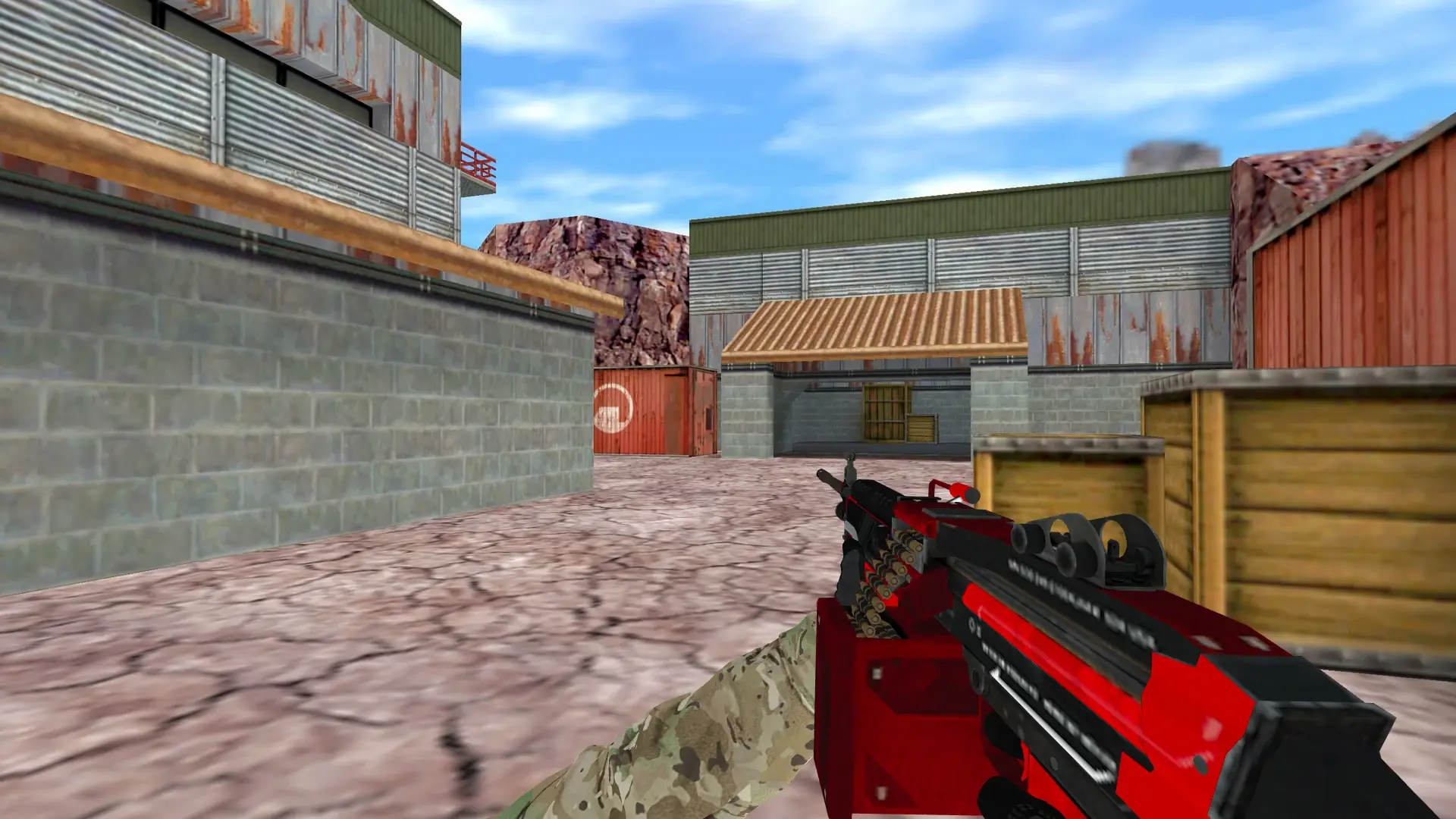 M249 — Specialist Gloves Crimson Kimono Pack — de_nuke (first person)