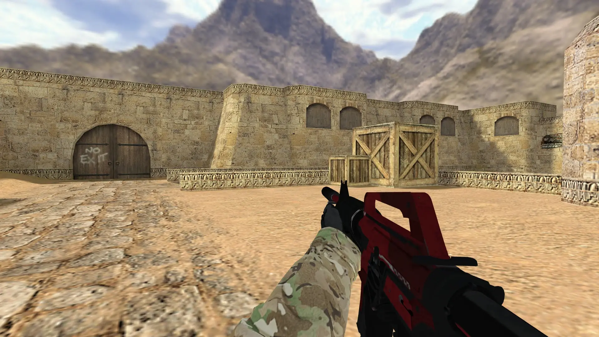 M4A1 — Specialist Gloves Crimson Kimono Pack — de_dust2 (first person)