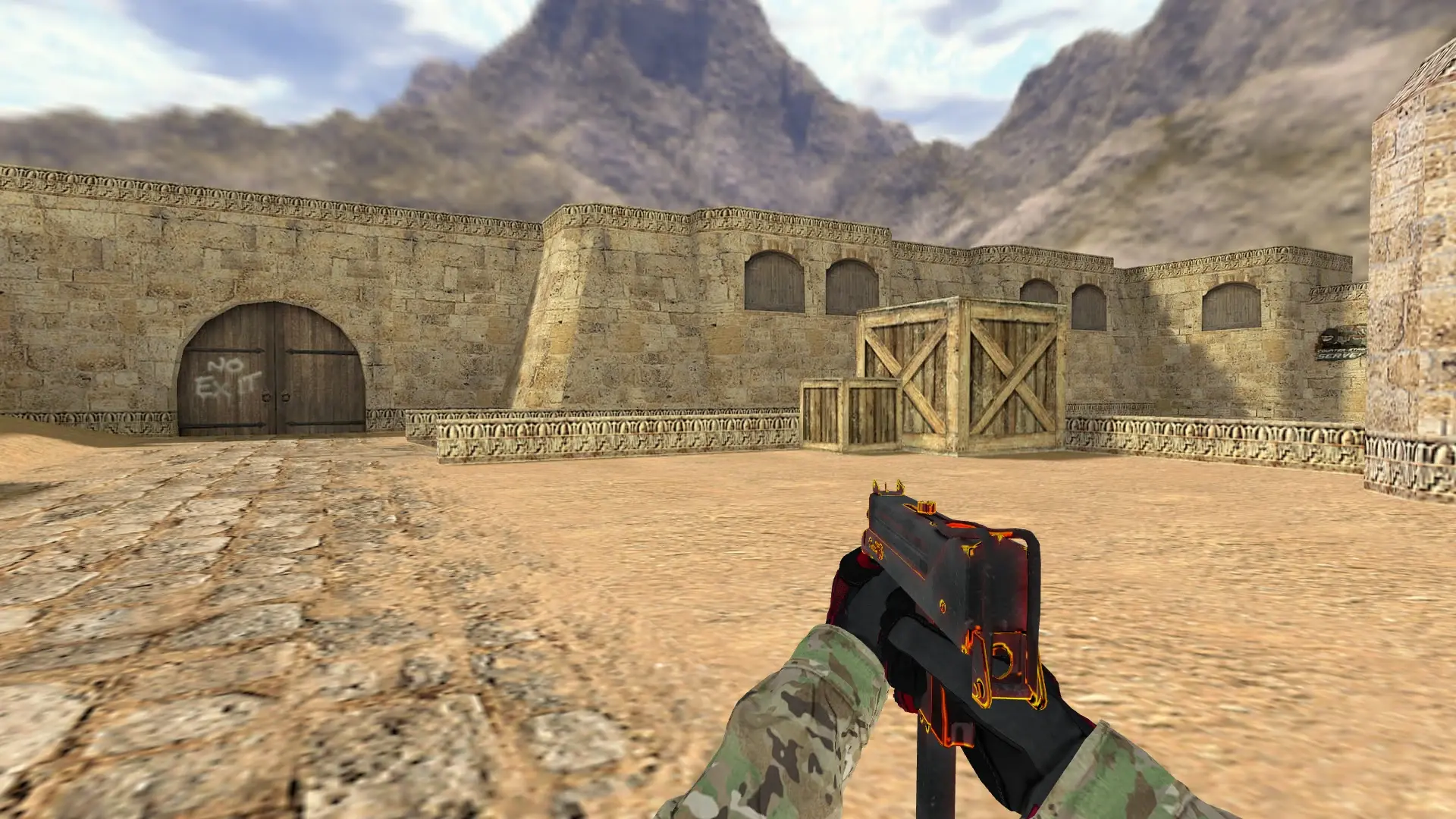 MAC-10 — Specialist Gloves Crimson Kimono Pack — de_dust2 (first person)