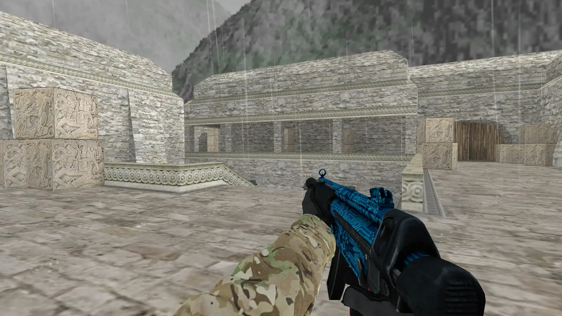 MP5 — Specialist Gloves Crimson Kimono Pack — de_aztec (first person)
