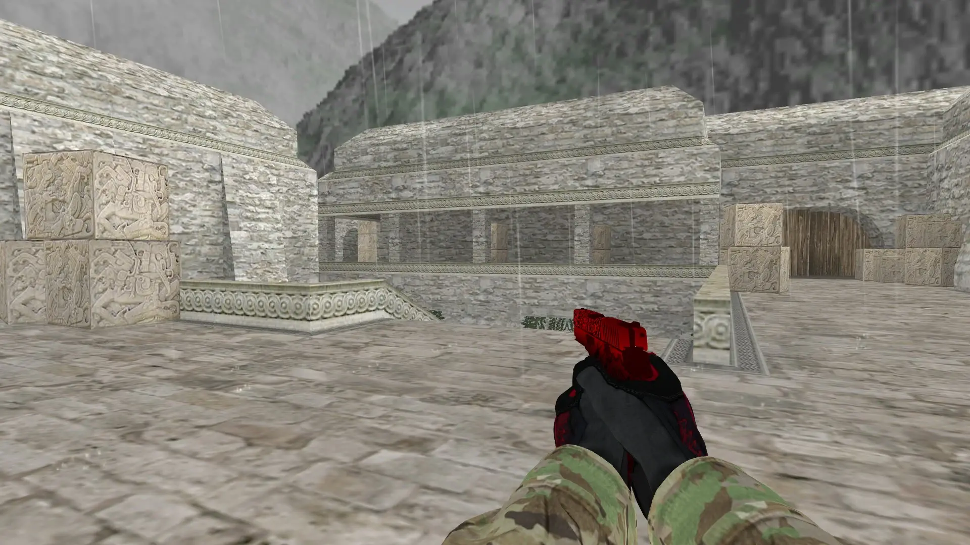 P228 — Specialist Gloves Crimson Kimono Pack — de_aztec (first person)