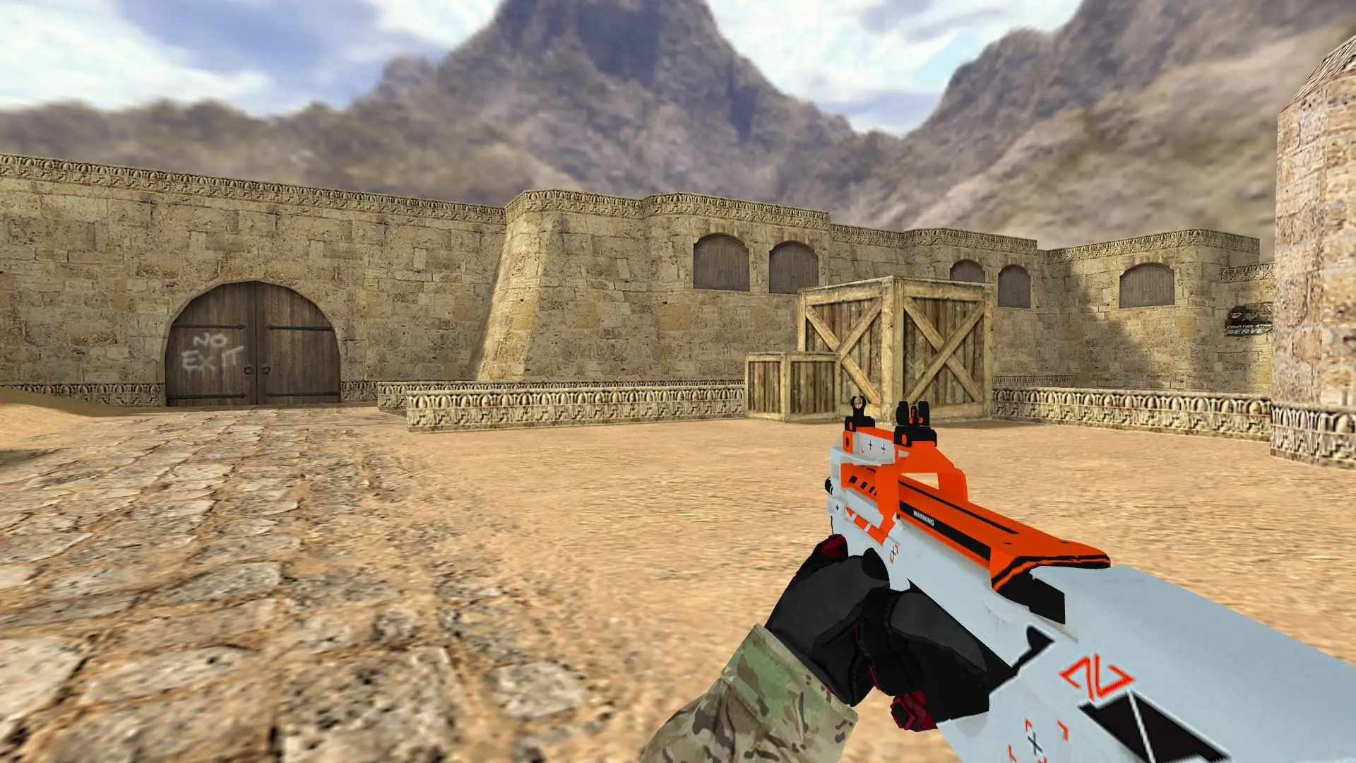 P90 — Specialist Gloves Crimson Kimono Pack — de_dust2 (first person)