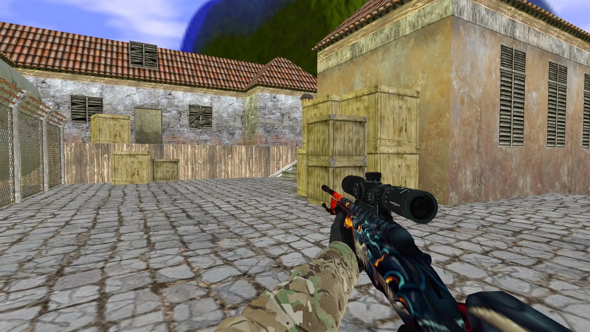 Scout — Specialist Gloves Crimson Kimono Pack — de_inferno (first person)