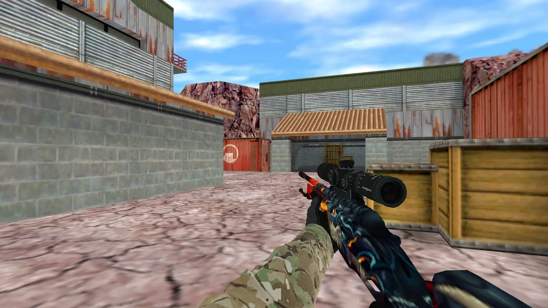 Scout — Specialist Gloves Crimson Kimono Pack — de_nuke (first person)