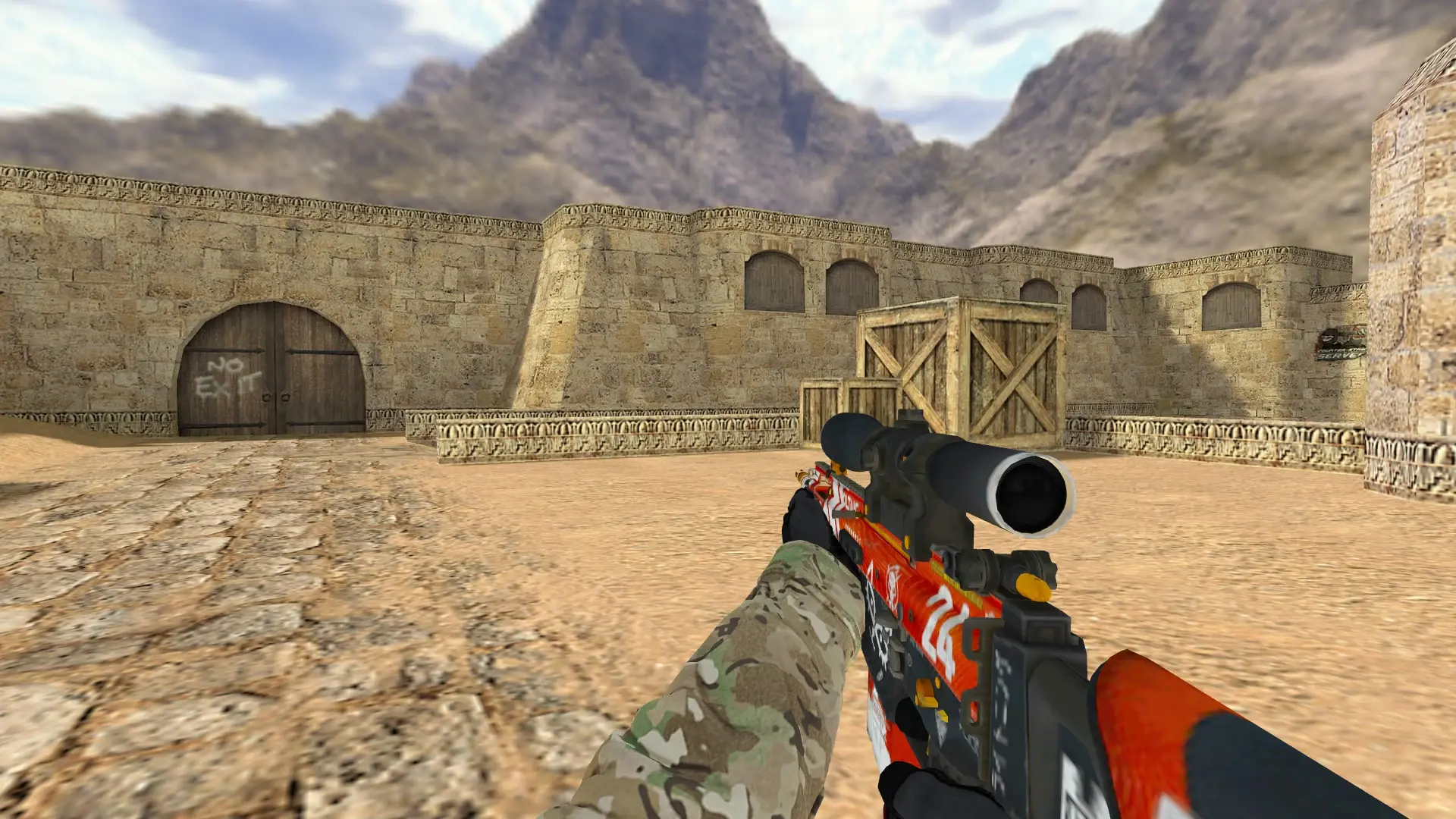 SG550 — Specialist Gloves Crimson Kimono Pack — de_dust2 (first person)