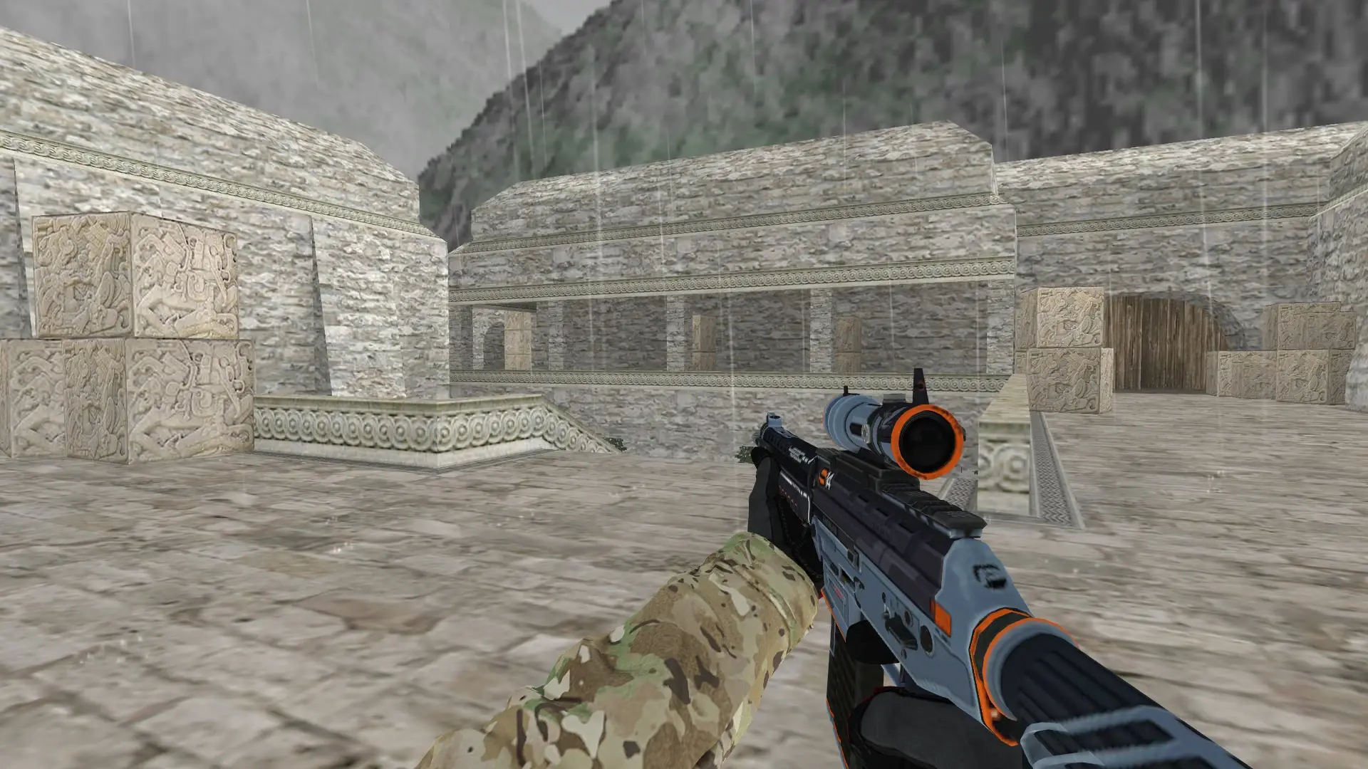 SG552 — Specialist Gloves Crimson Kimono Pack — de_aztec (first person)