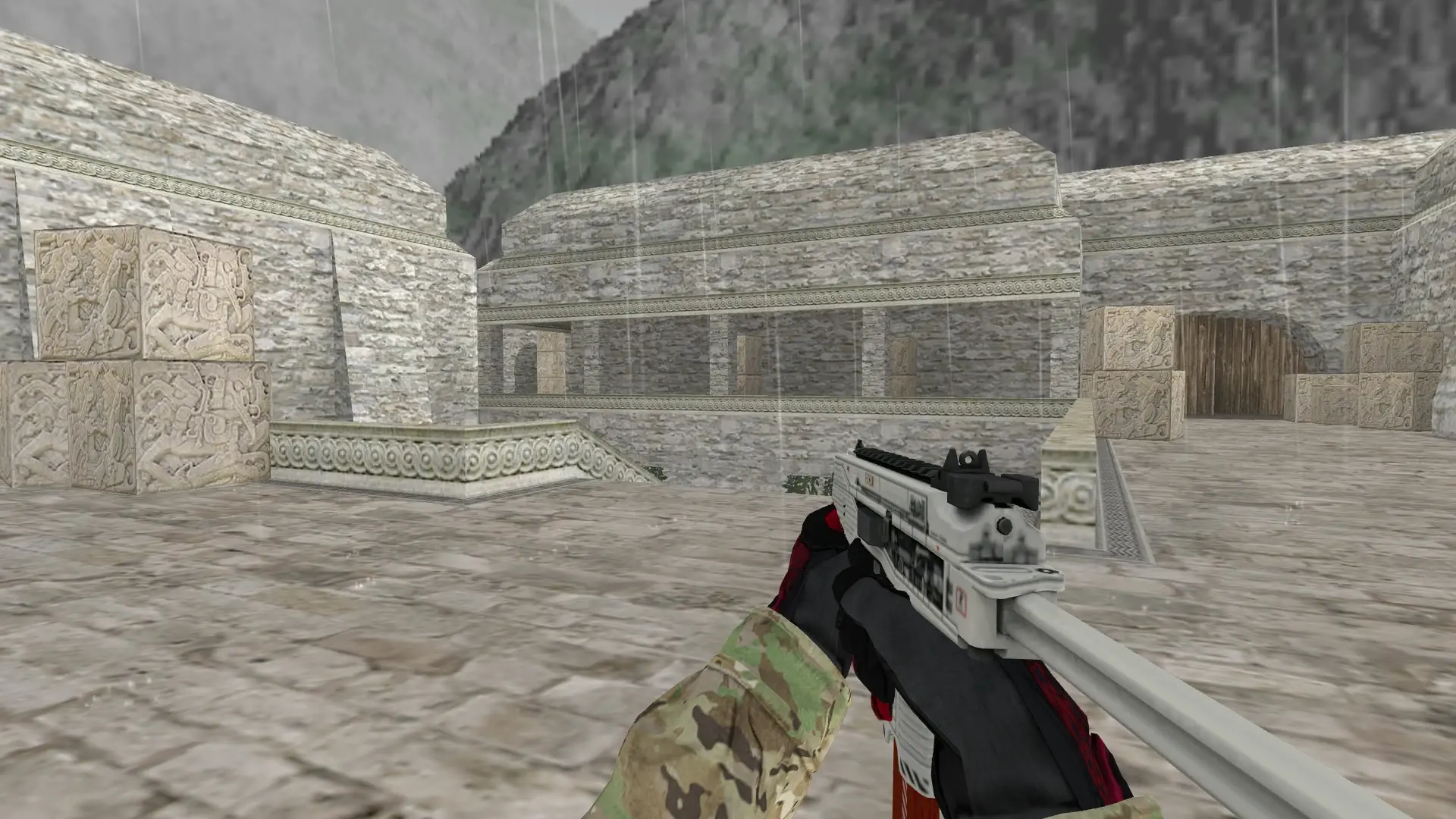 TMP — Specialist Gloves Crimson Kimono Pack — de_aztec (first person)