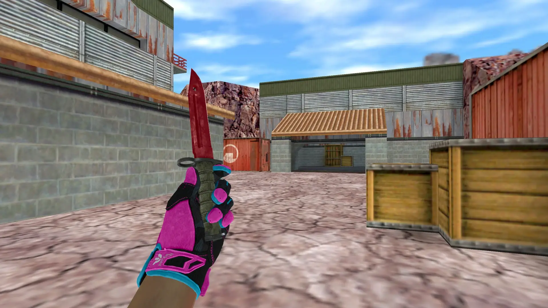 Bayonet Ruby — Sports Gloves Vice Pack — de_nuke (first person)