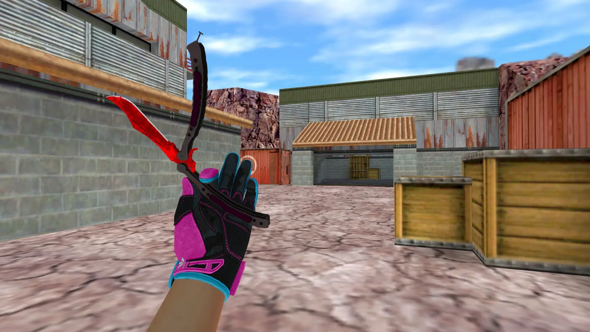 Butterfly Ruby — Sports Gloves Vice Pack — de_nuke (first person)